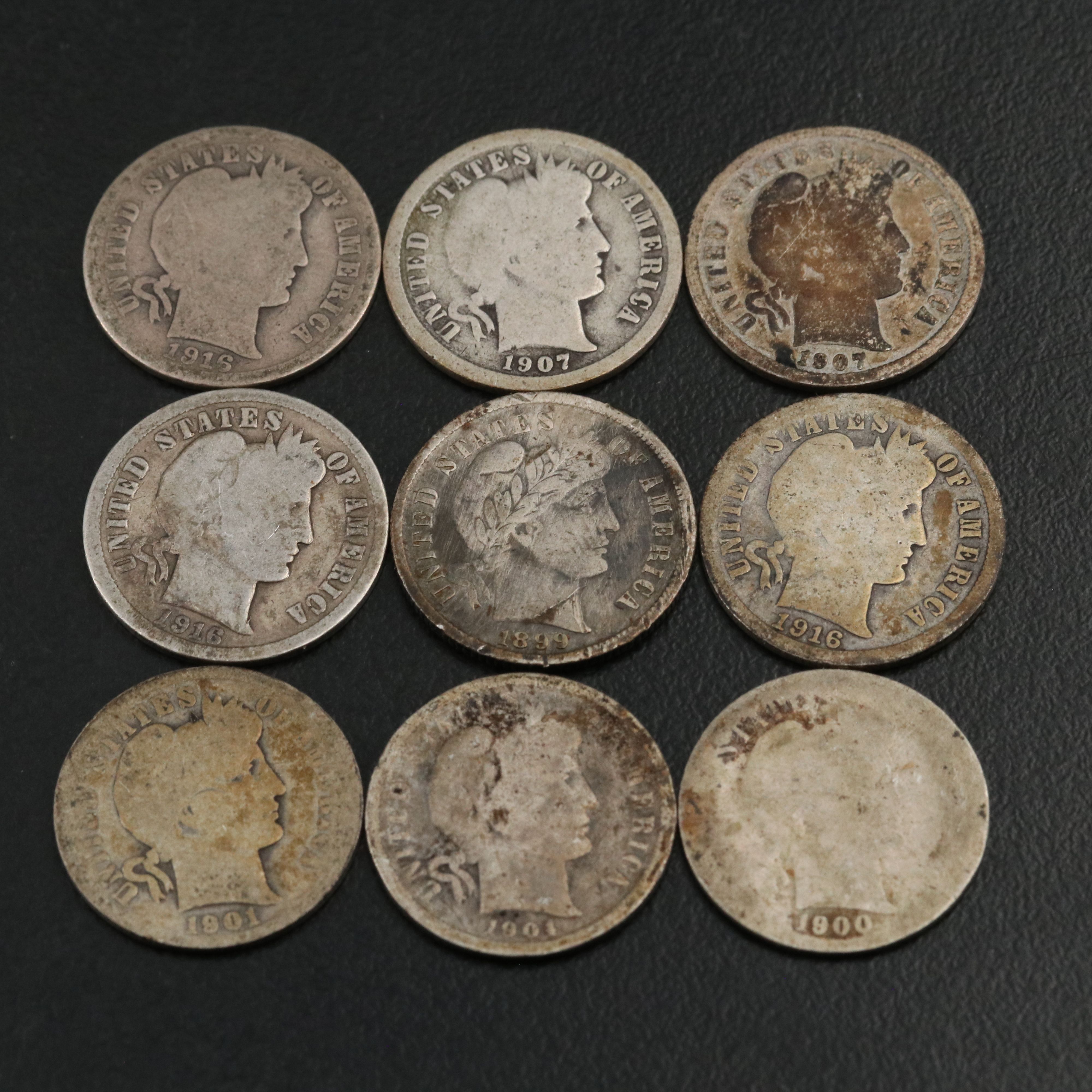 Forty Barber Silver Dimes
