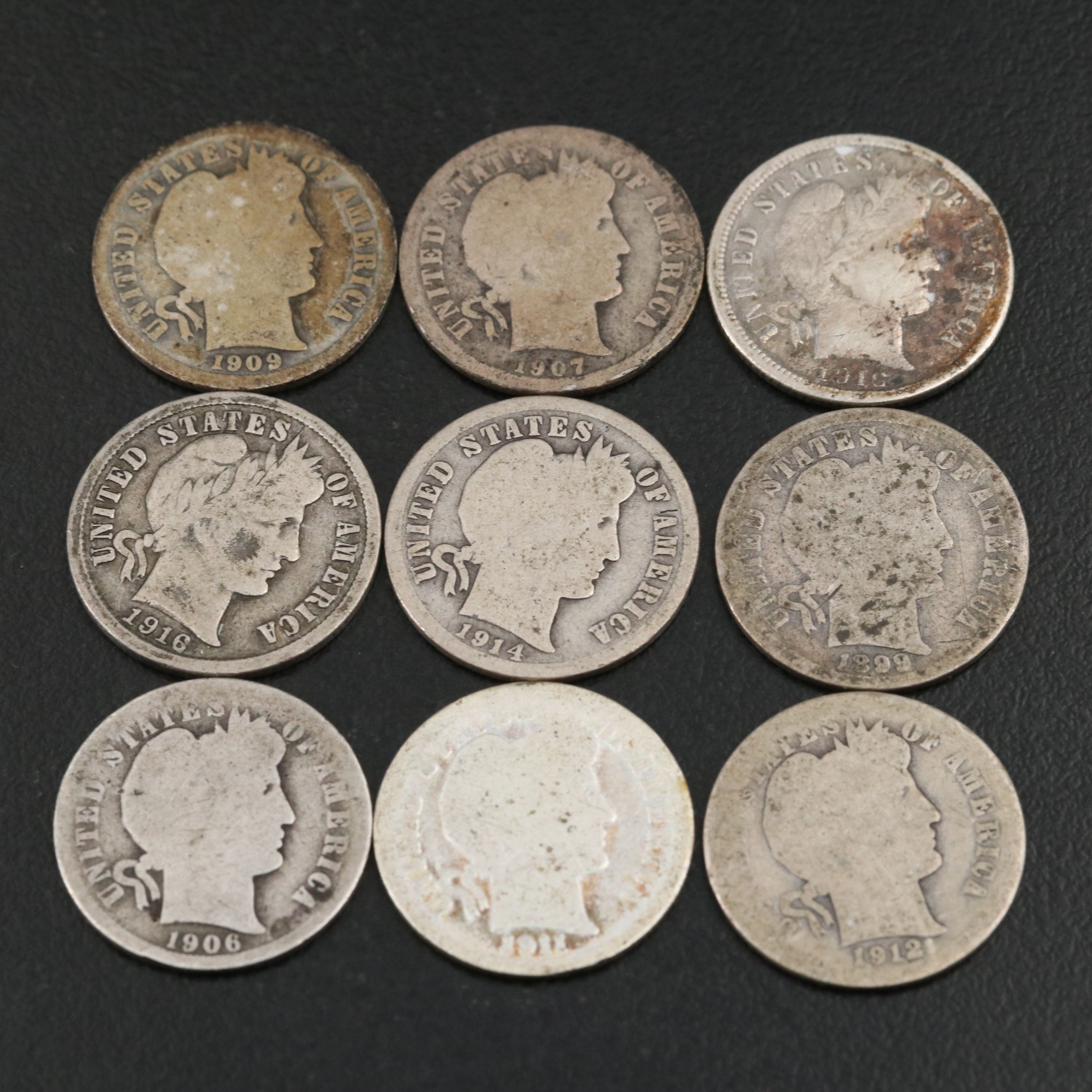 Forty Barber Silver Dimes