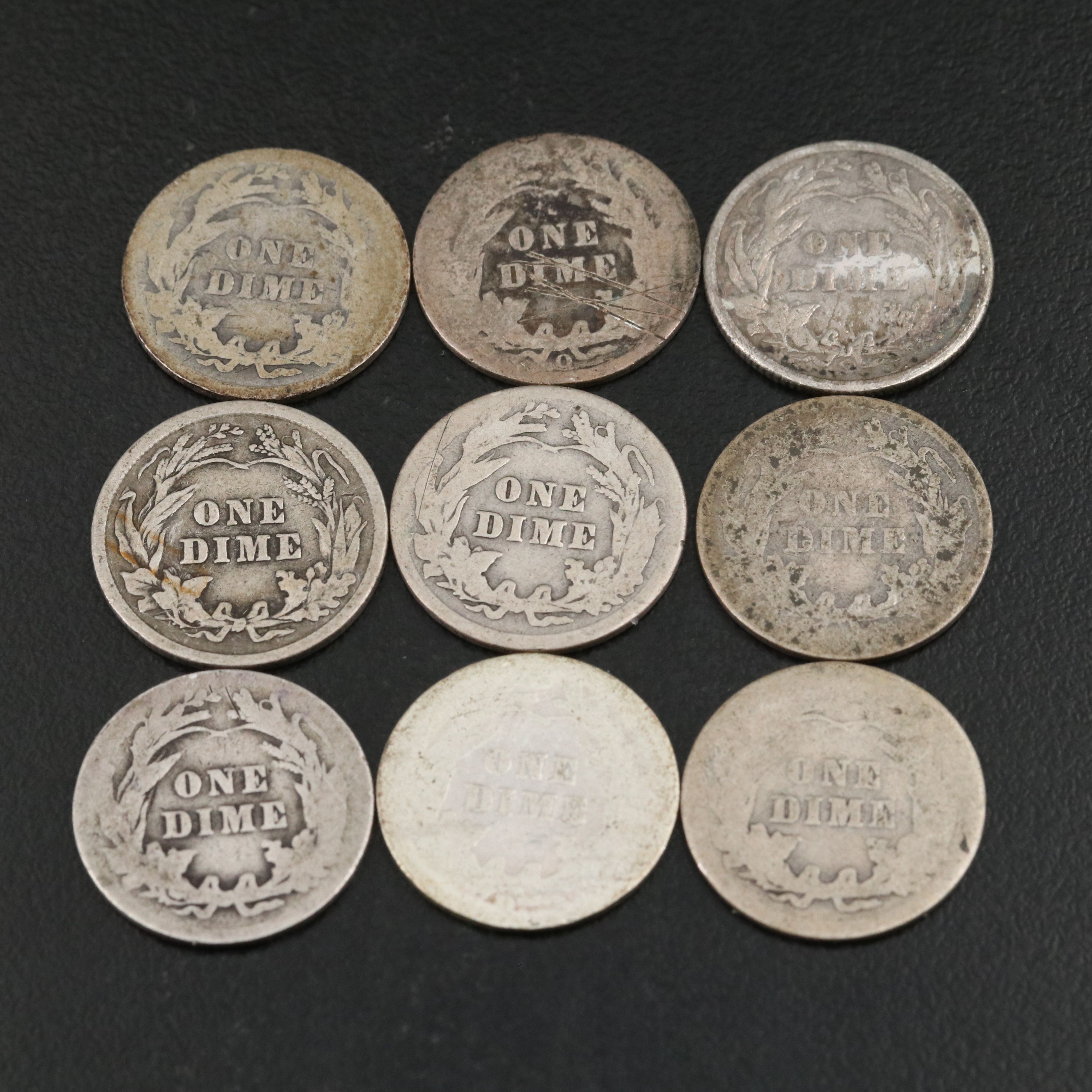 Forty Barber Silver Dimes