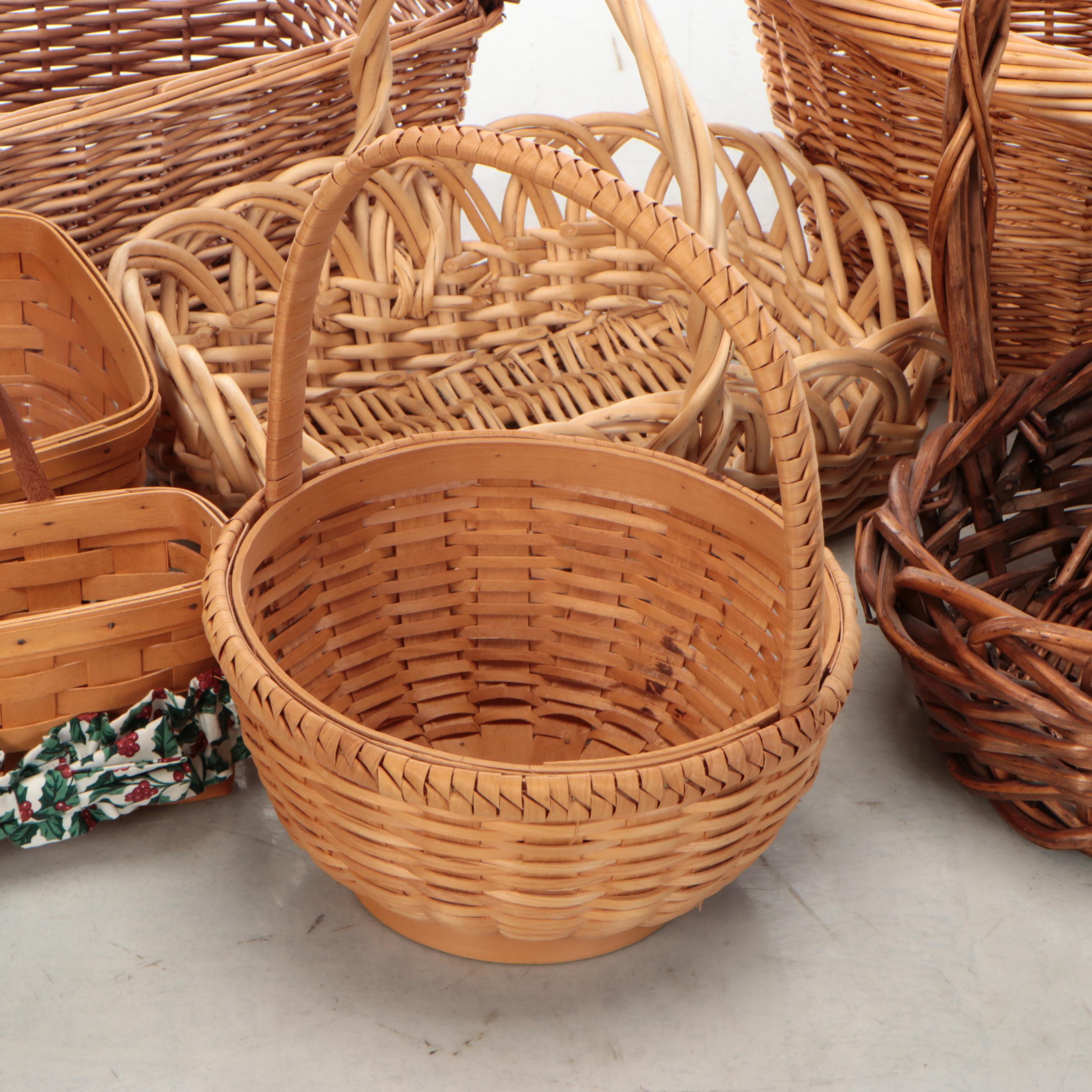 Longaberger Woven Maple, Wicker, and Other Baskets