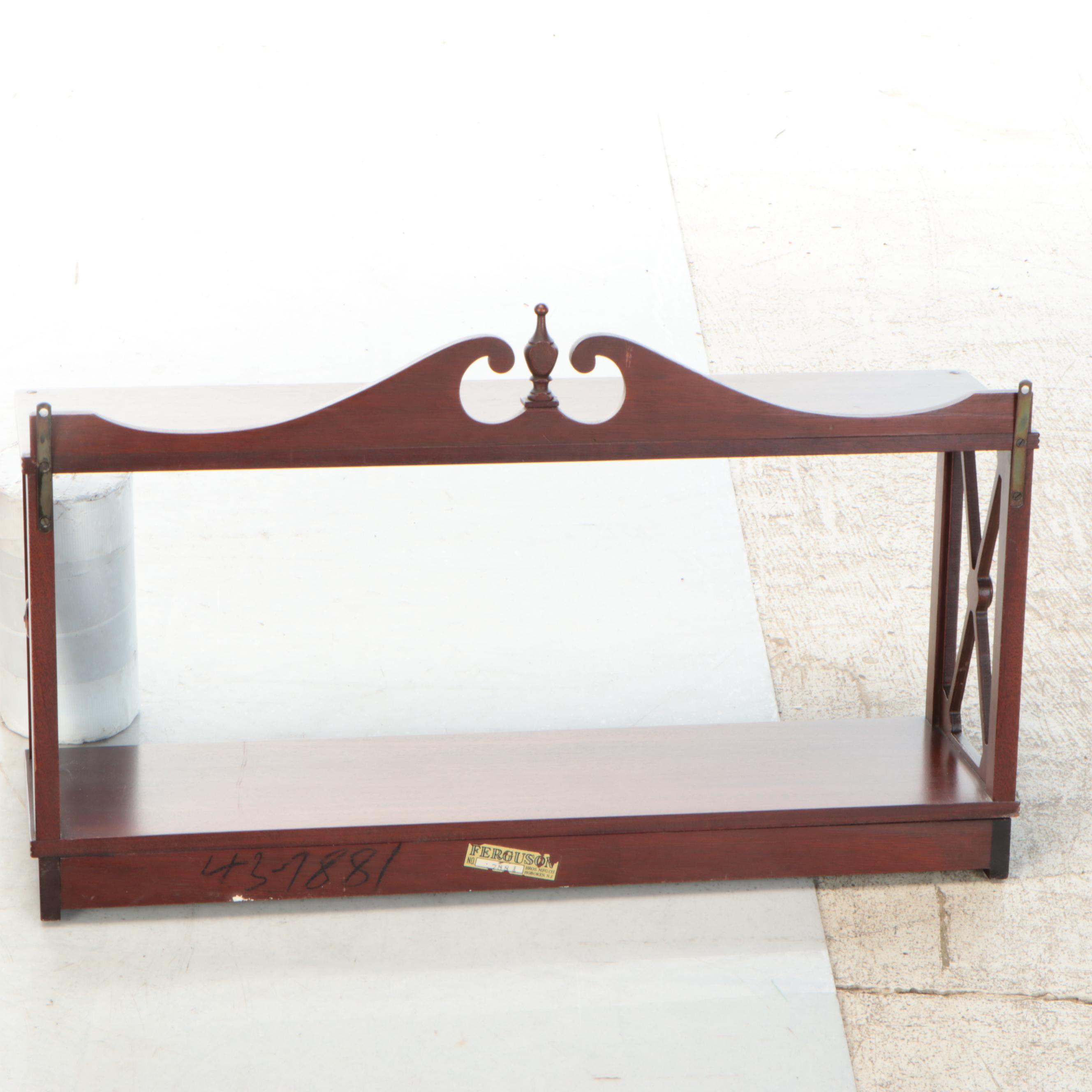 Ferguson Federal Style Mahogany Wall Shelf and Magazine Rack