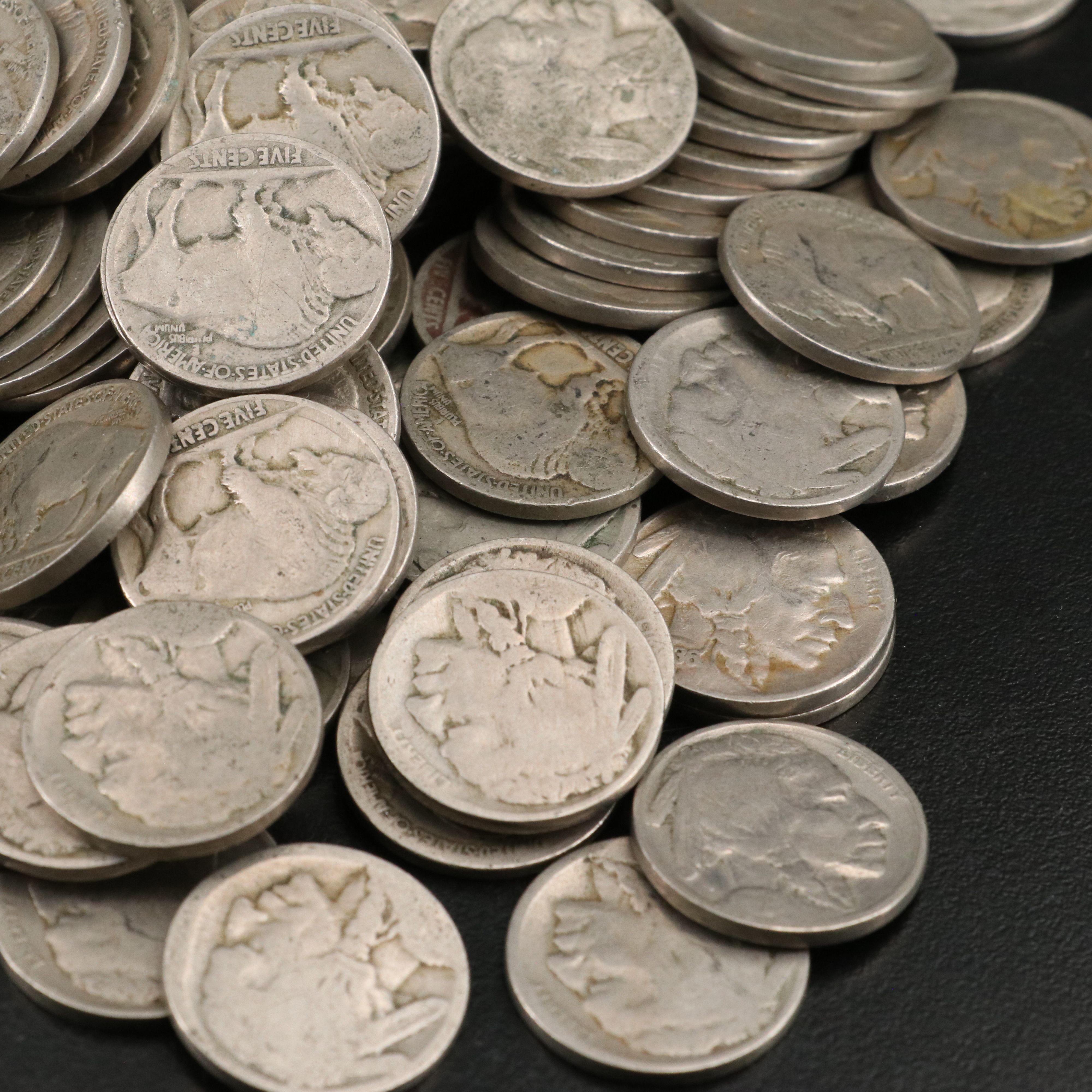 Collection of 850 Wheat Cents and Buffalo Nickels