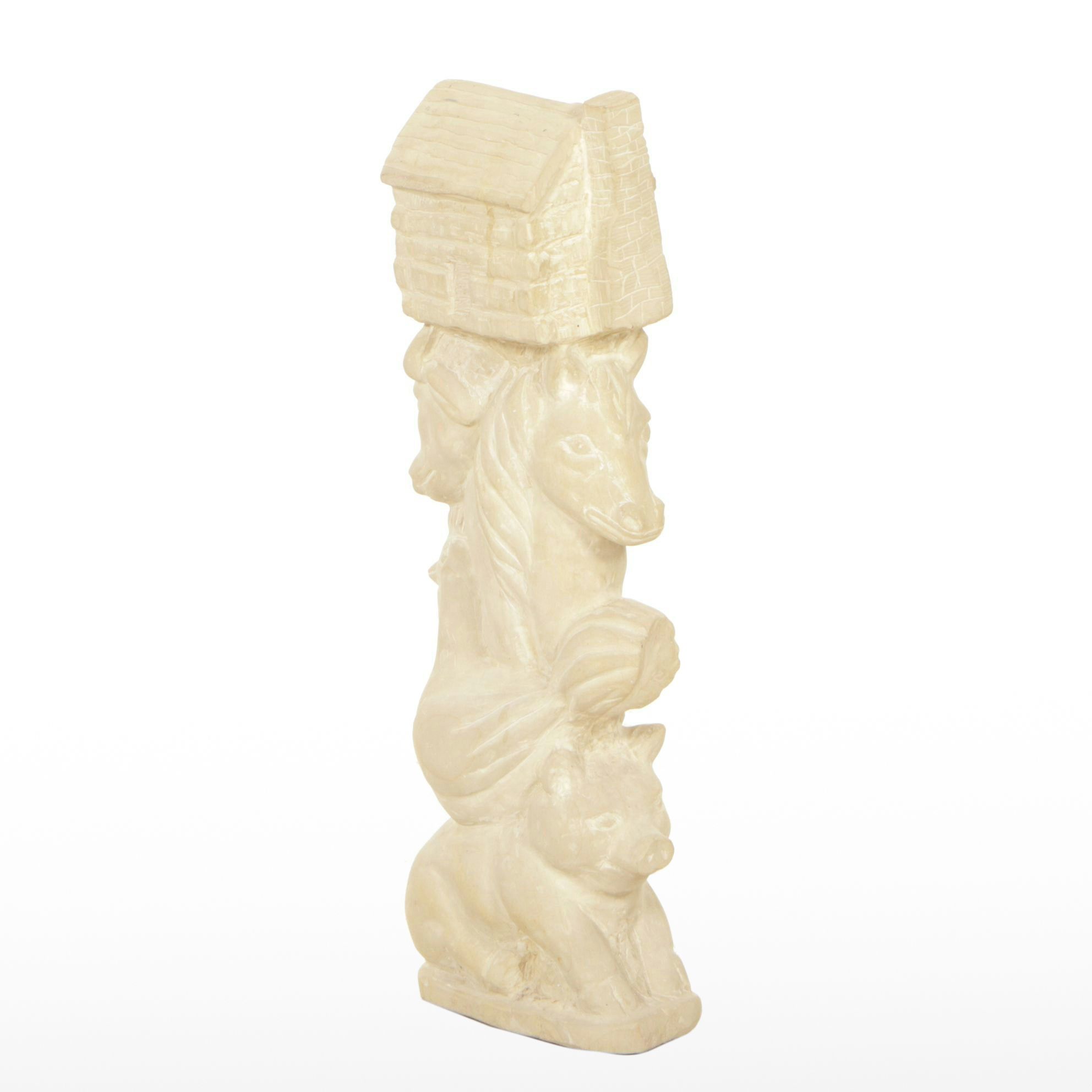 Stone Garden Statue of Homestead & Farm Animals