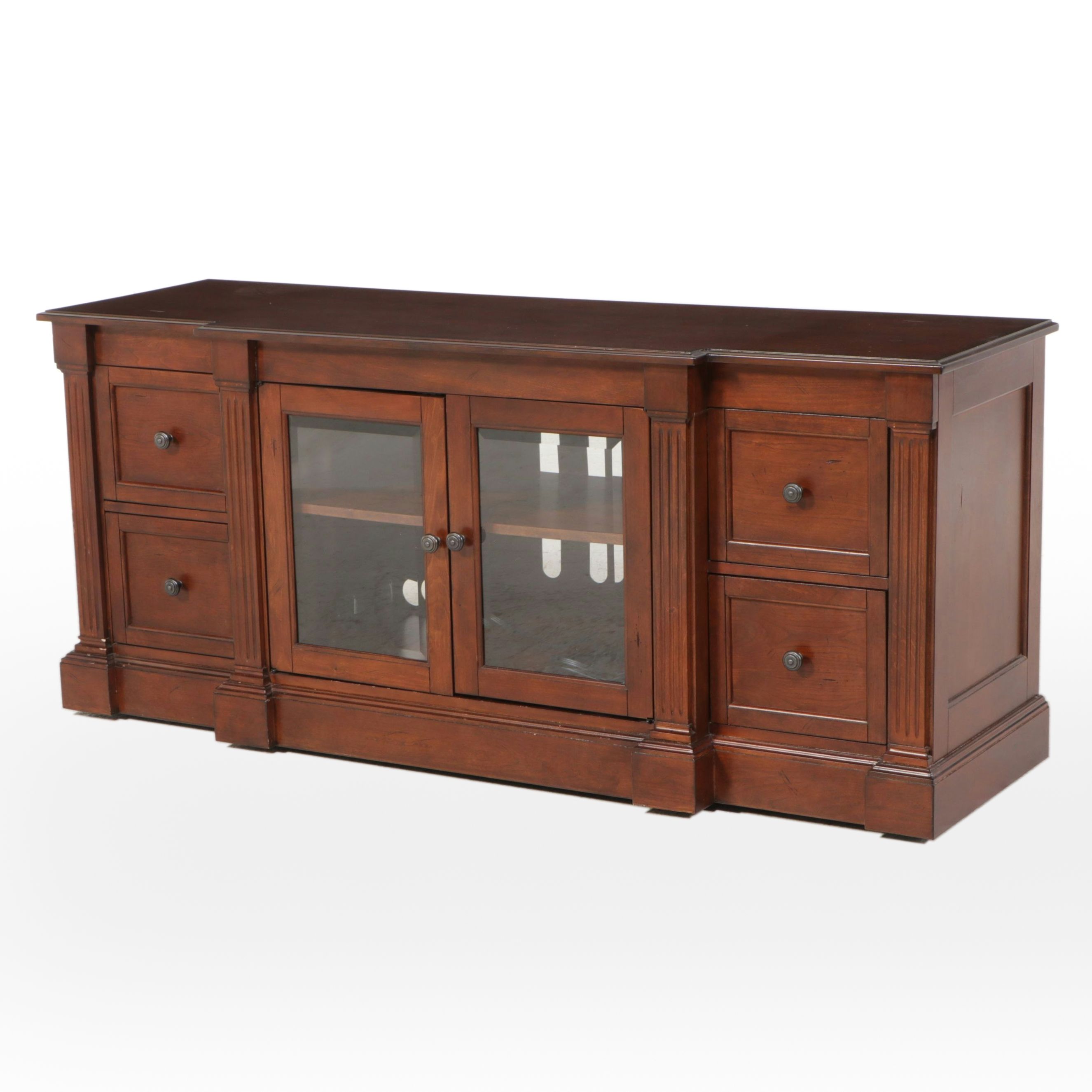 Mahogany Finish Media Cabinet, 21st Century