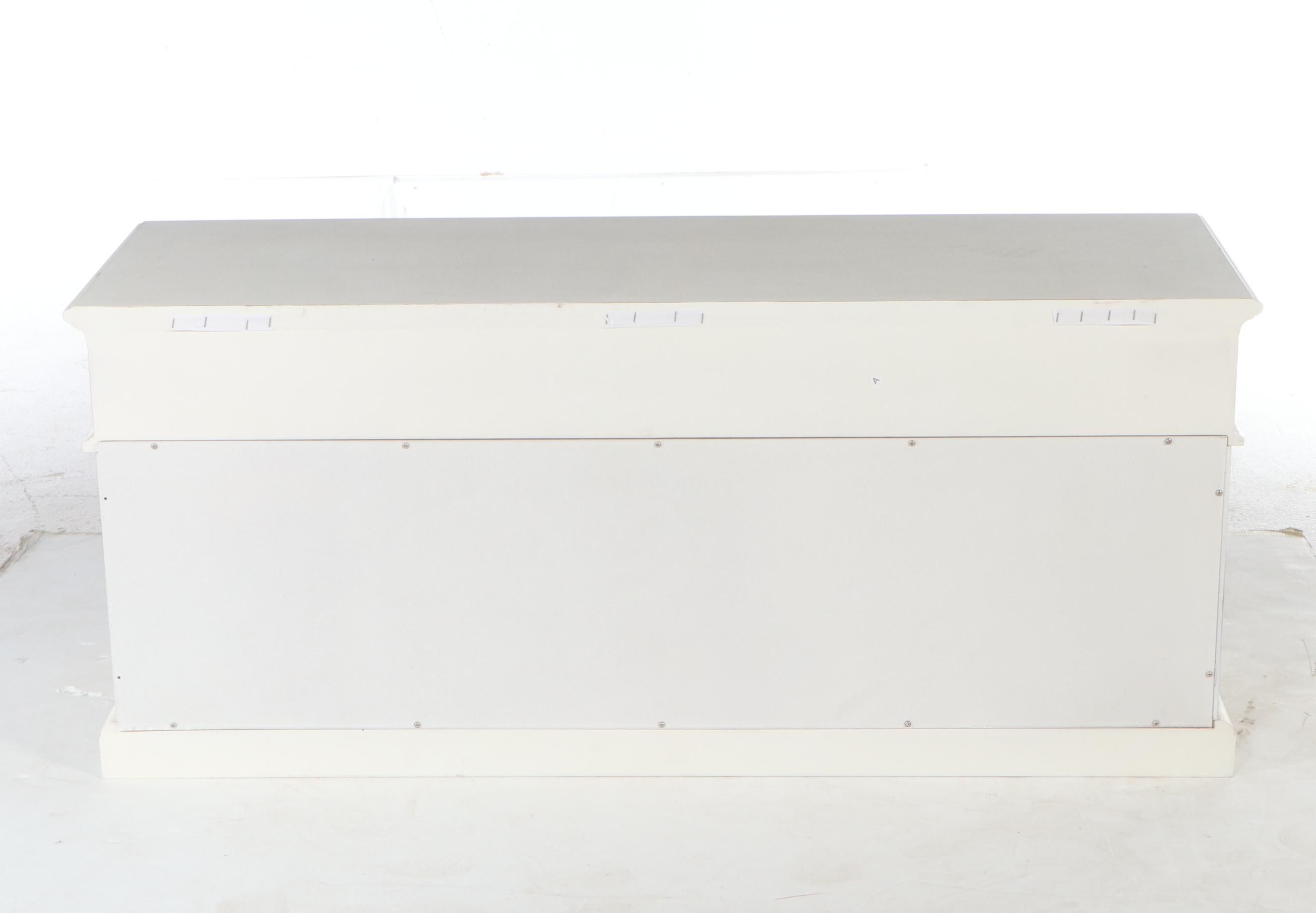 Contemporary White-Painted Wood Storage Cabinet