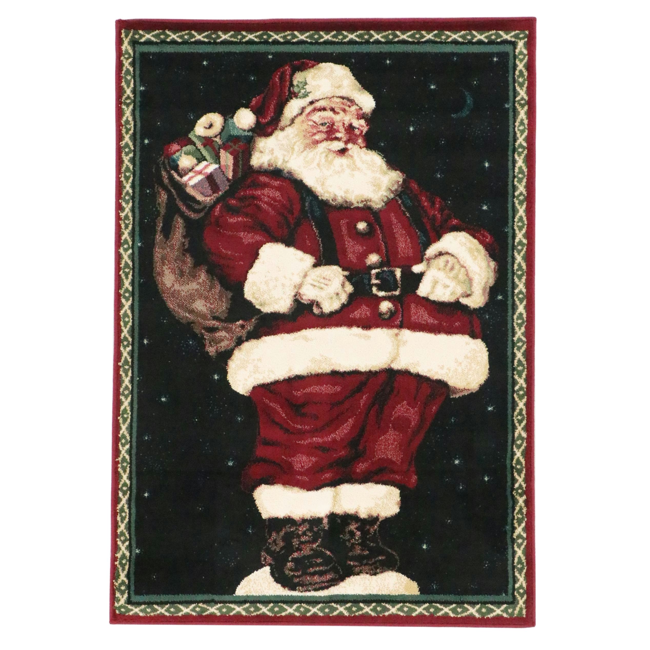 3'3 x 4'7 Machine Made Shaw "Santa" Holiday Accent Rug