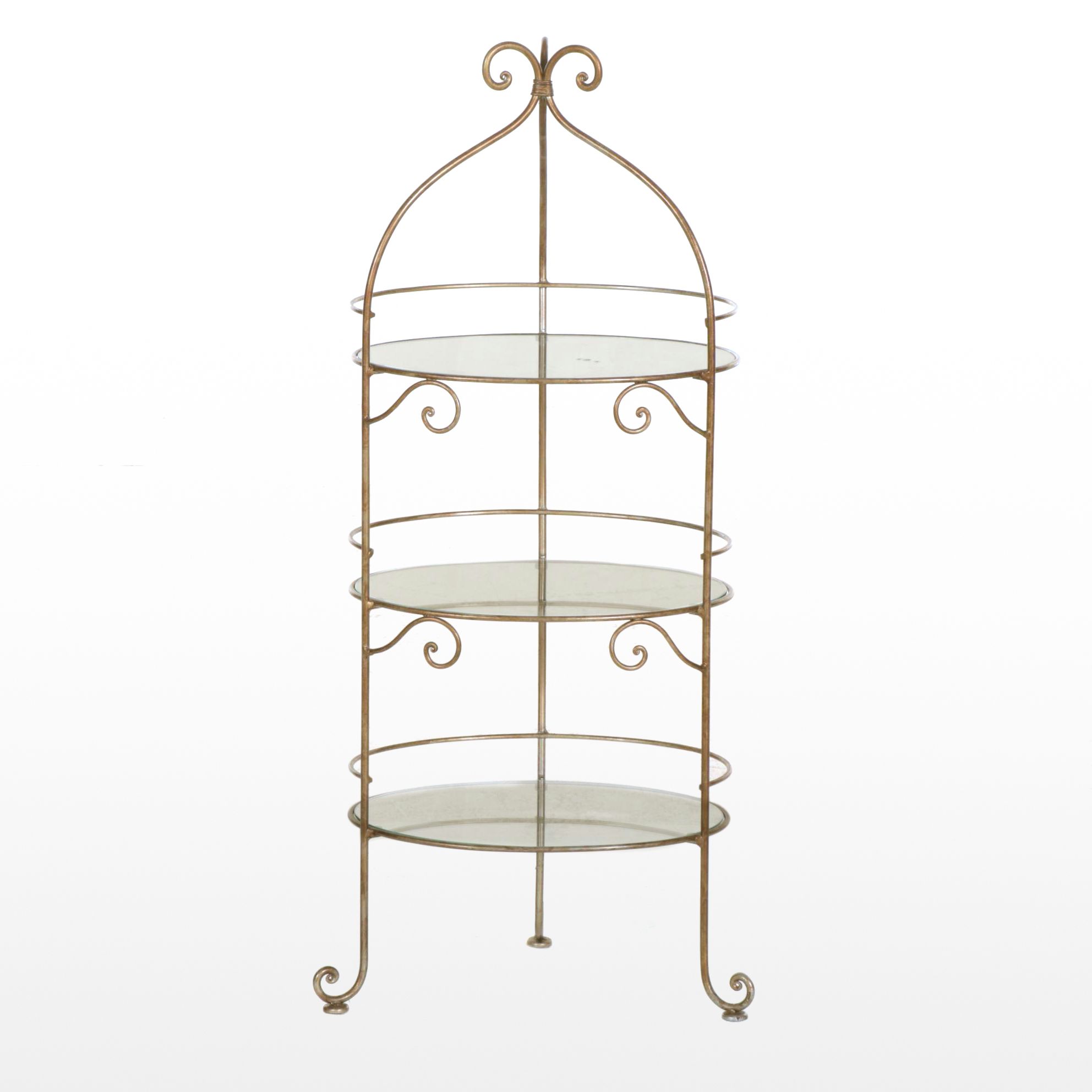 Bent Metal Oval Display Shelf, Late 20th to 21st Century