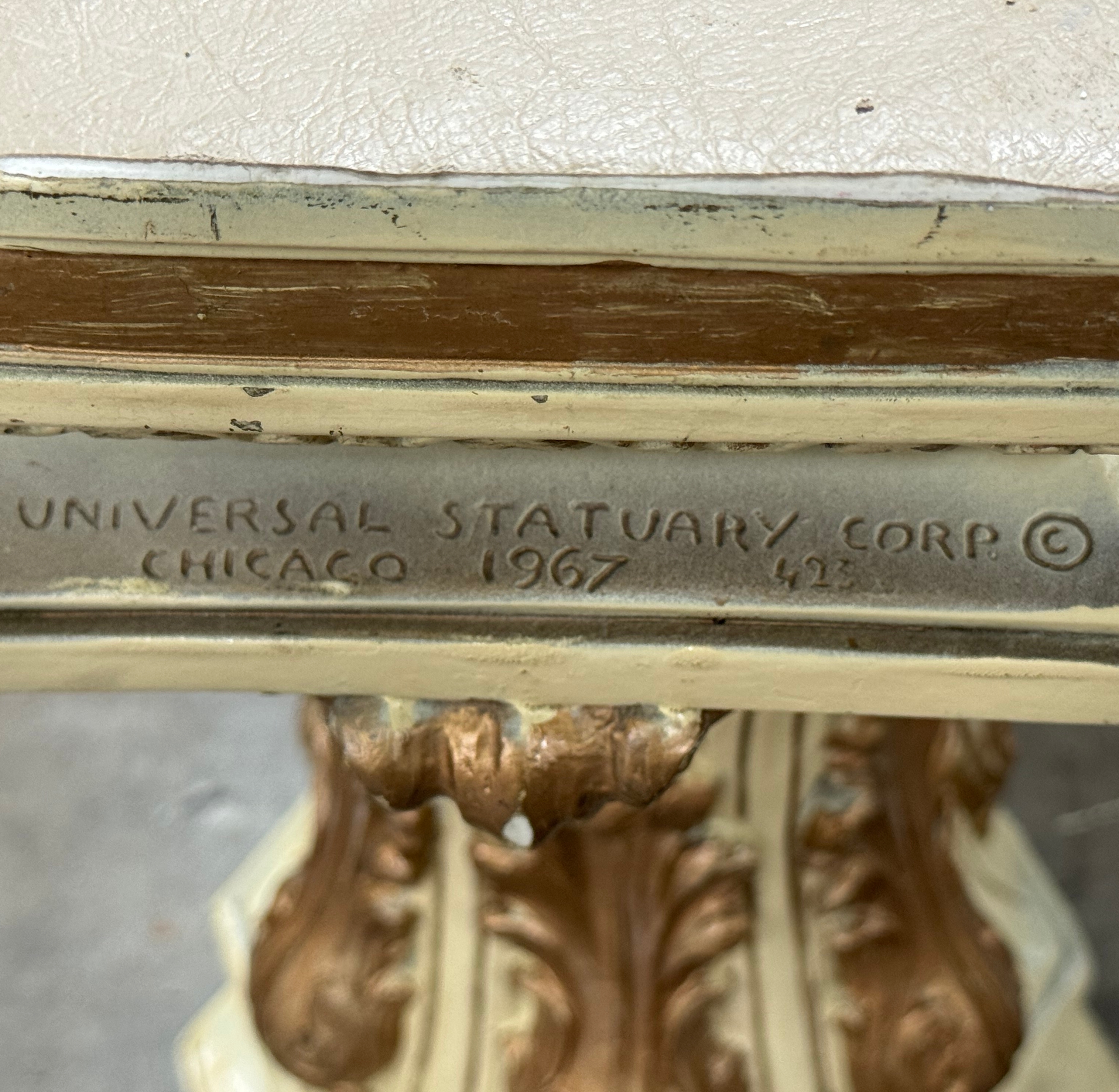 Universal Statuary Corp. Classical Chalkware Figurine on Pedestal