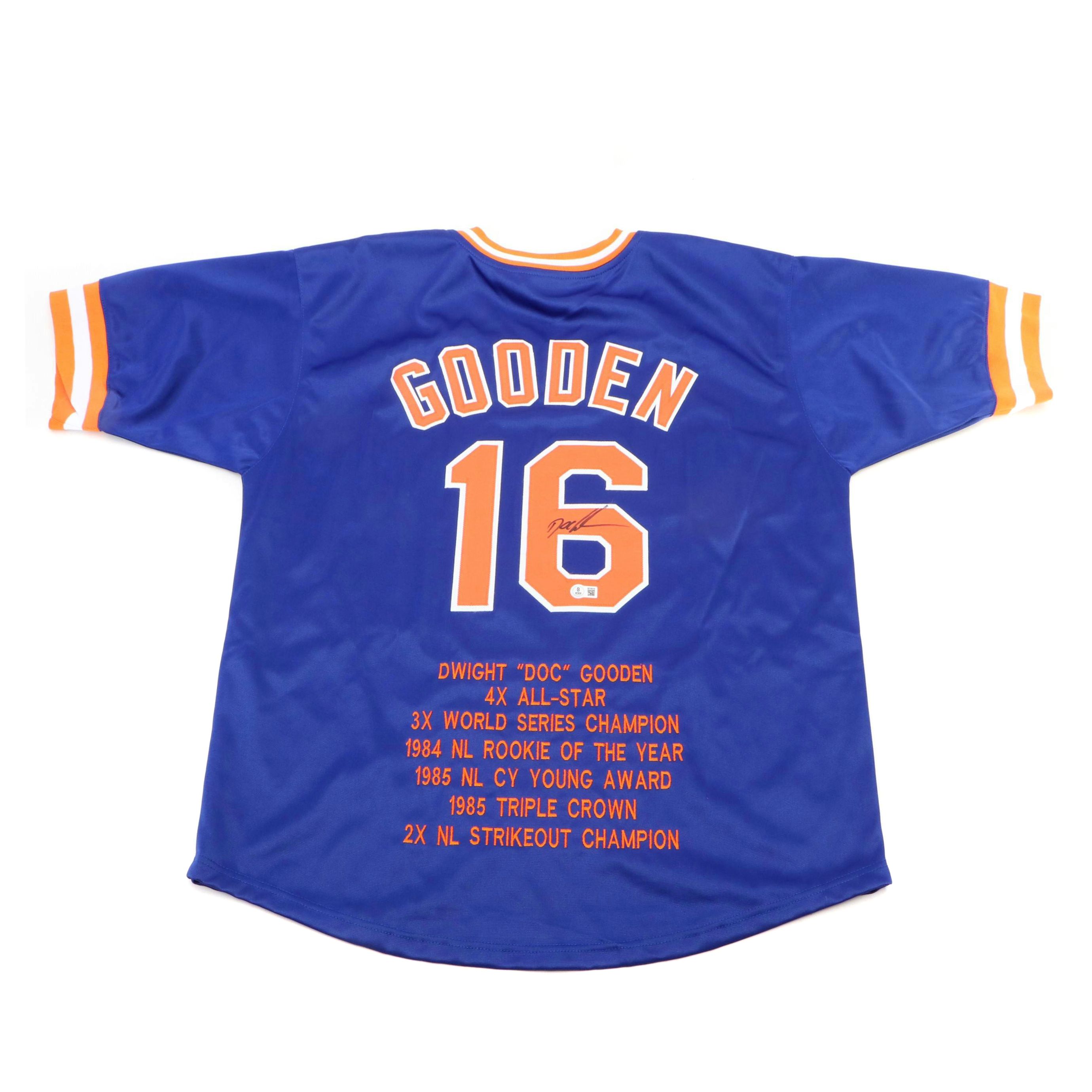 Dwight “Doc” Gooden Signed New York Mets Baseball Jersey, Beckett
