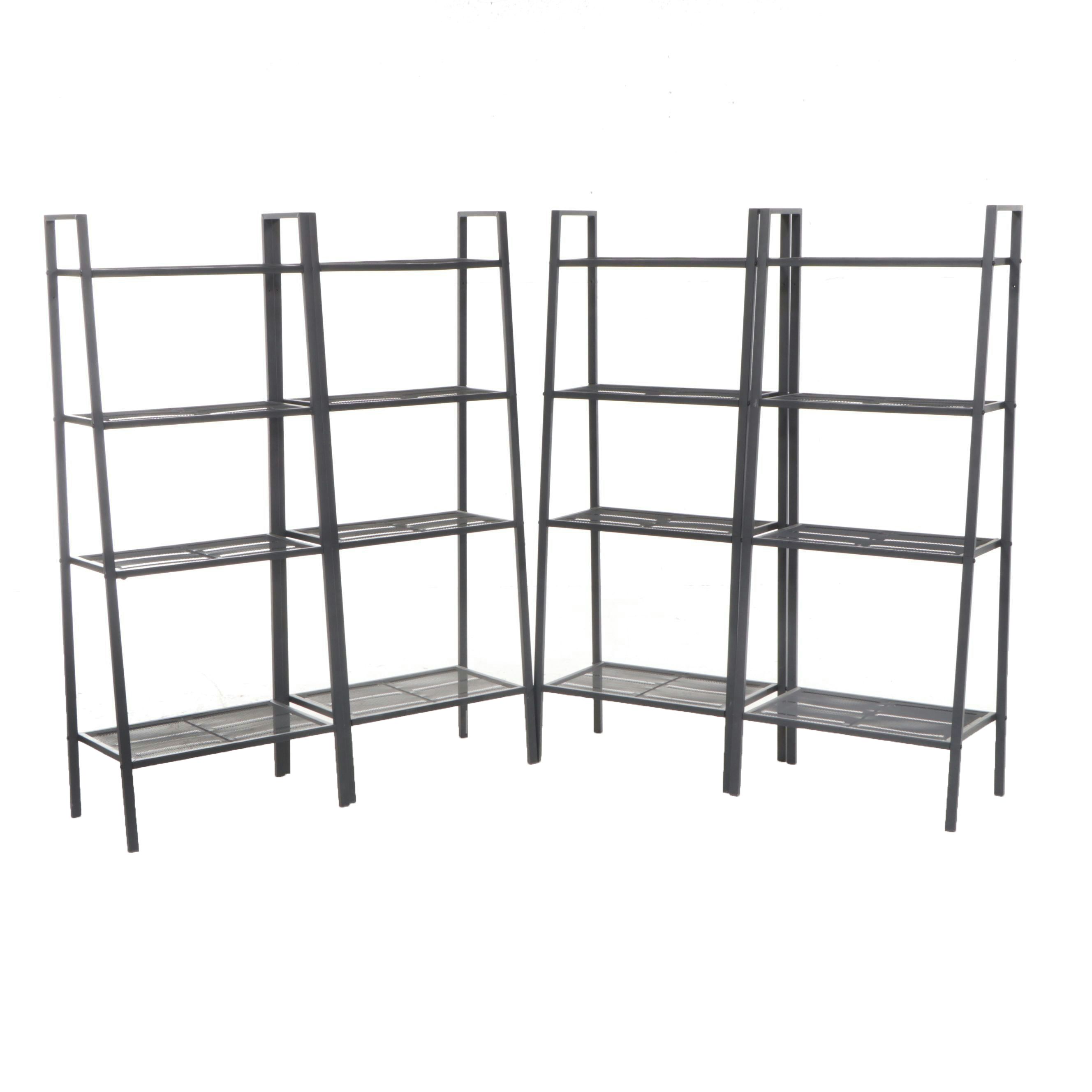 Set of Four IKEA Metal Shelves