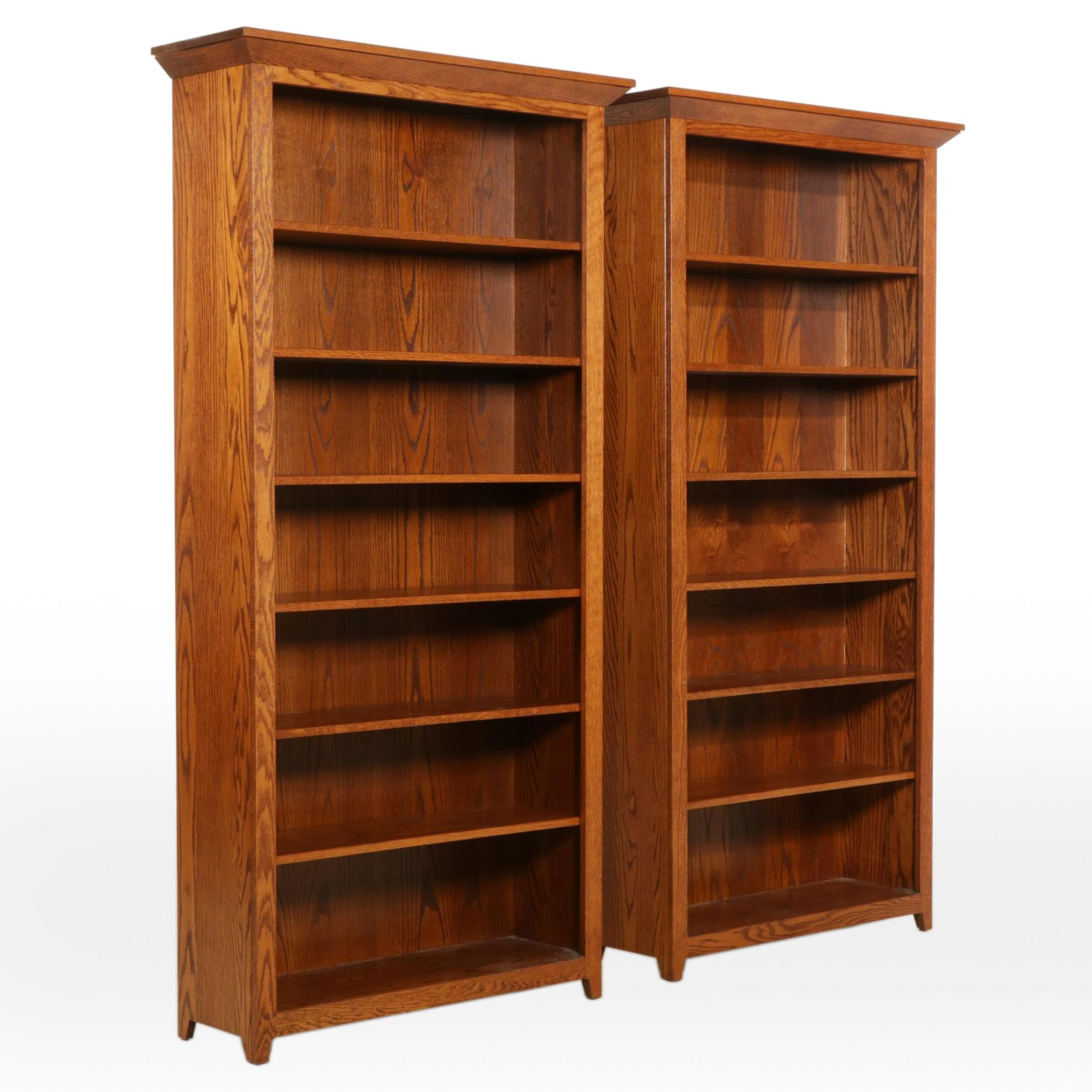 Pair of Amish Made Oak Bookcases