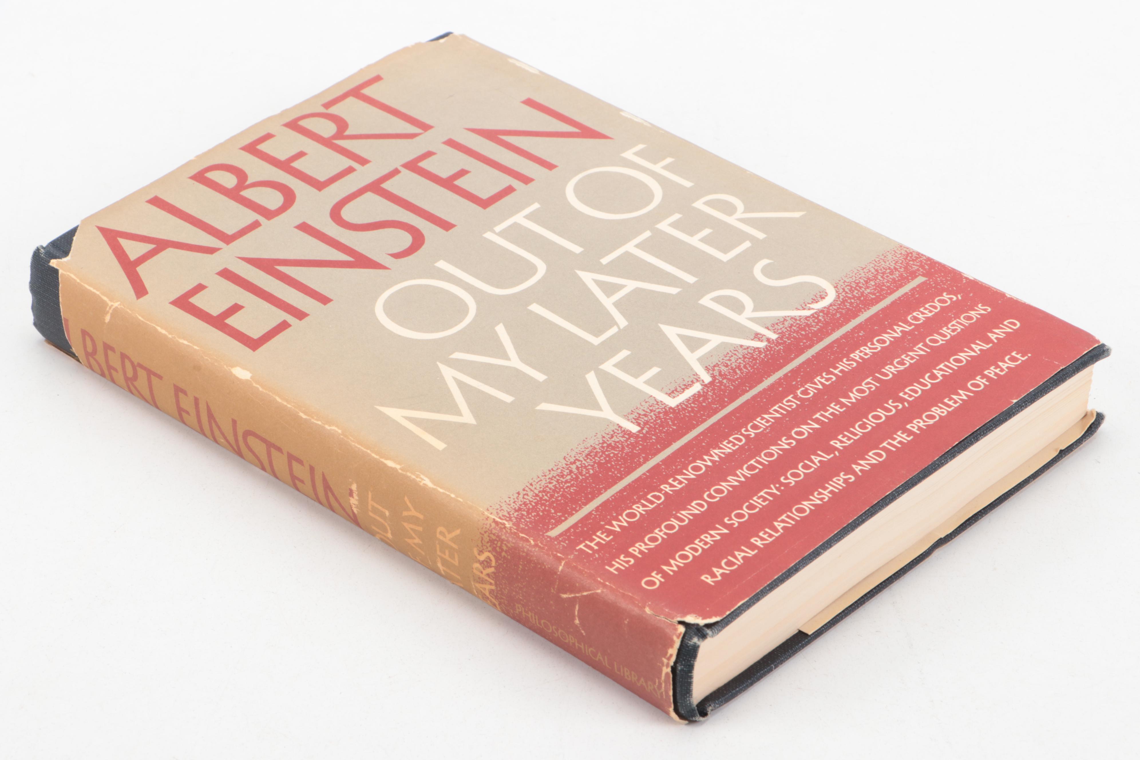 First Printing "Out of My Later Years" by Albert Einstein, 1950