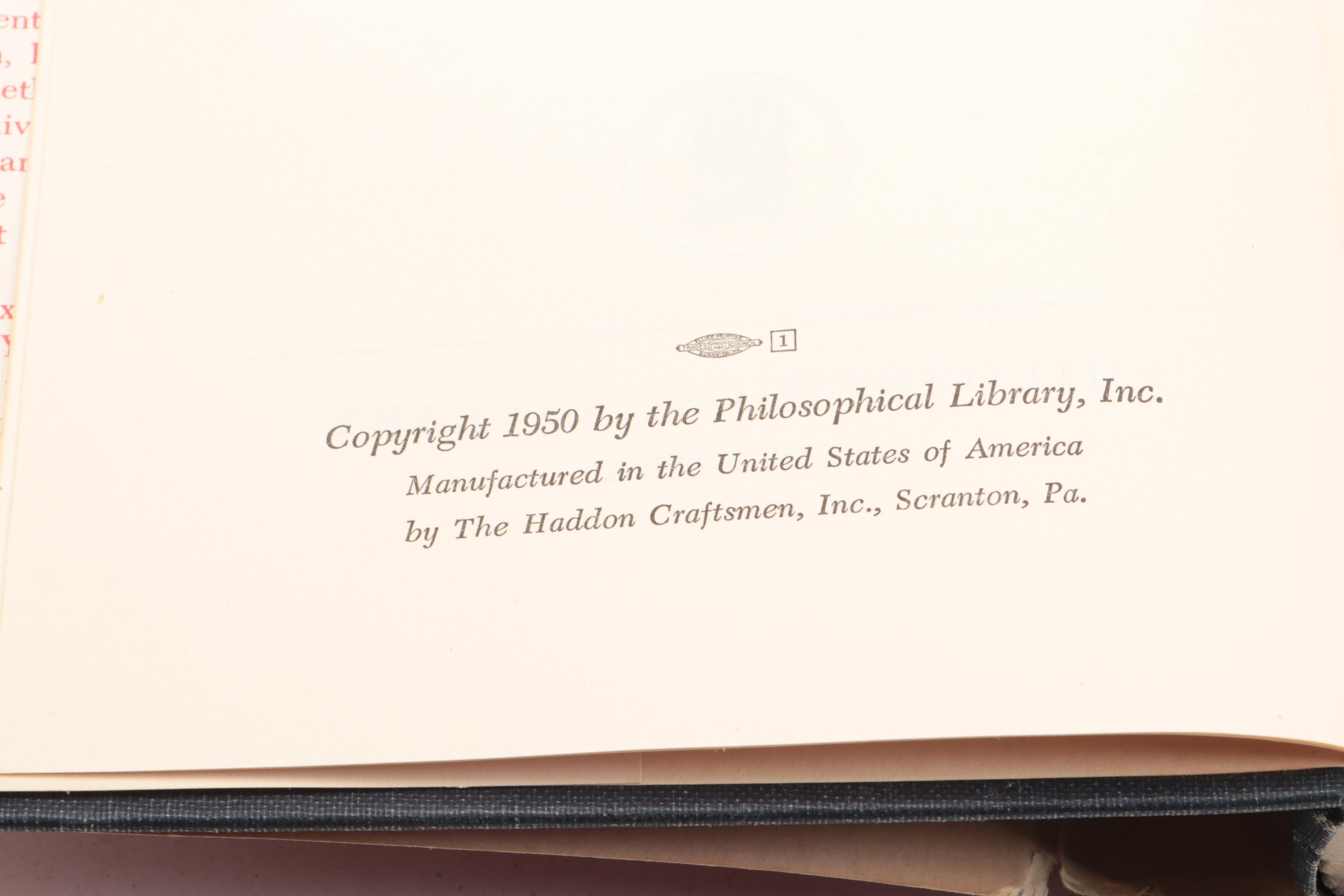 First Printing "Out of My Later Years" by Albert Einstein, 1950