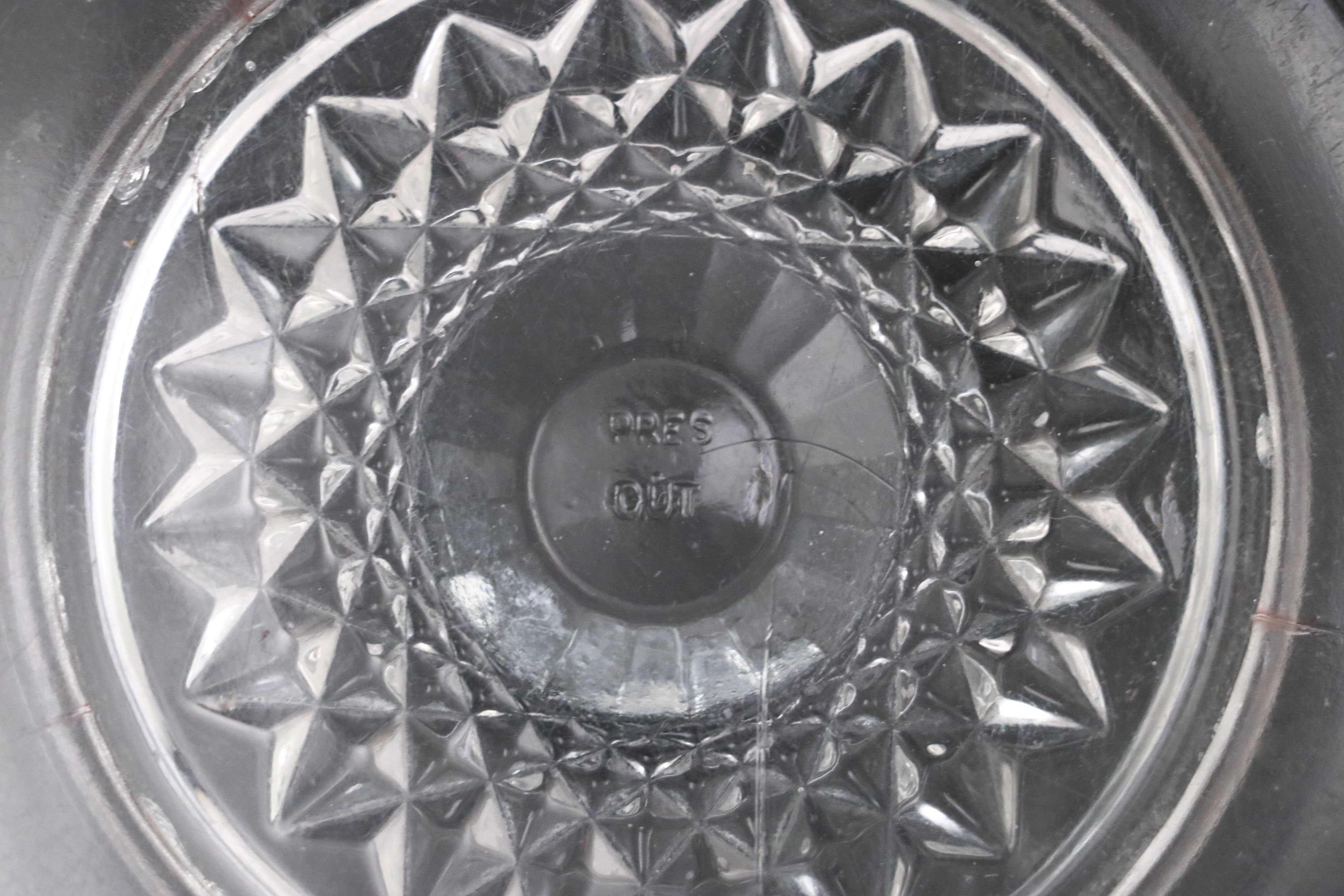 American Brilliant Cut Glass Pedestal Punch Bowl with Cups