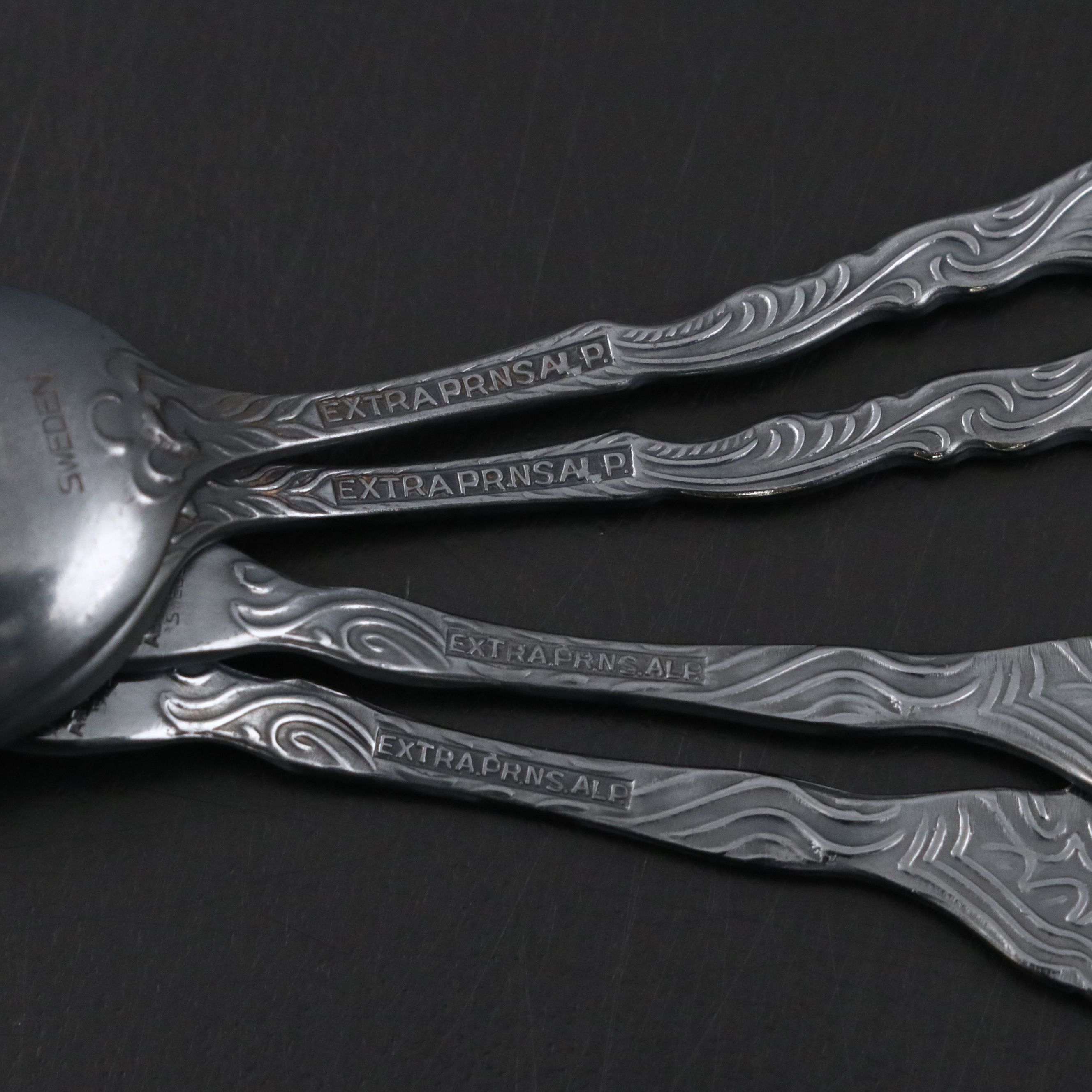 Cartier Crystal Shakers with Nils-Johan Swedish Silver Plate Serving Utensils