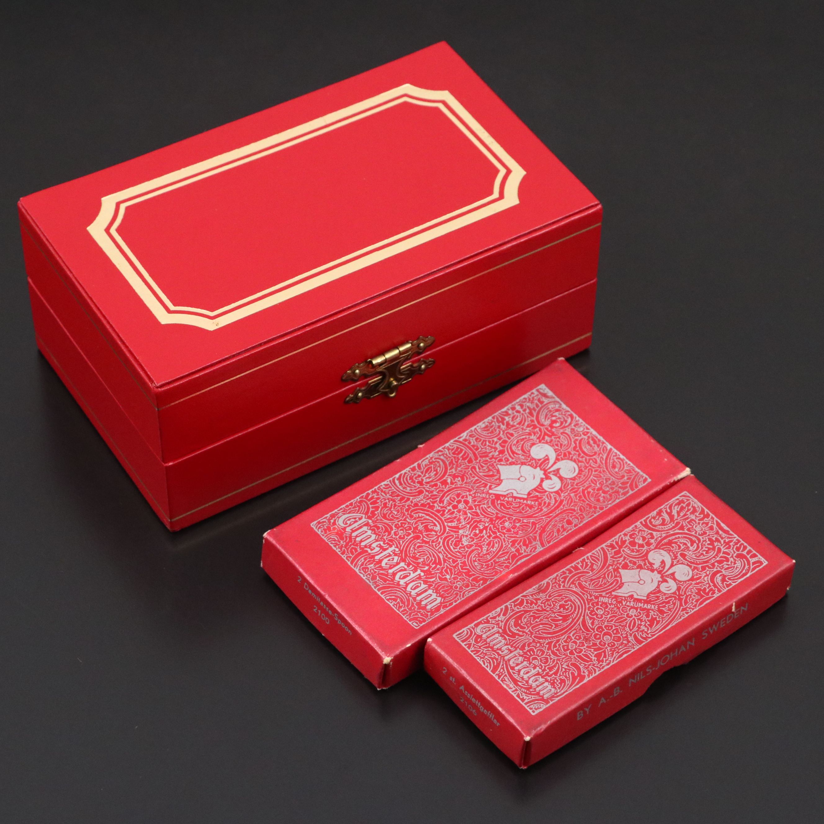 Cartier Crystal Shakers with Nils-Johan Swedish Silver Plate Serving Utensils