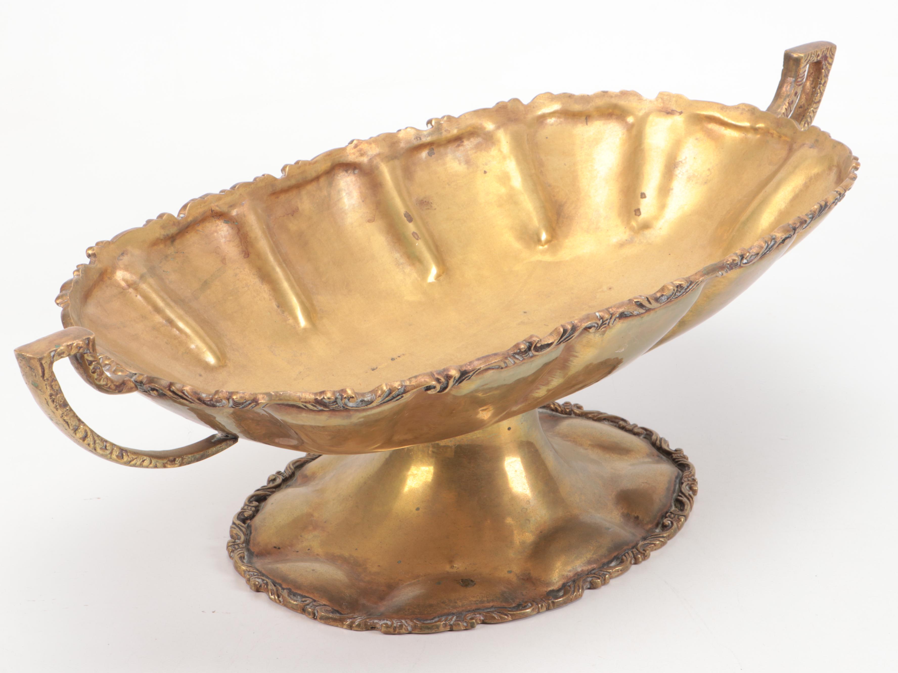 International Silver Co. Plated Stemware with Gilt Centerpiece Bowl and Planter