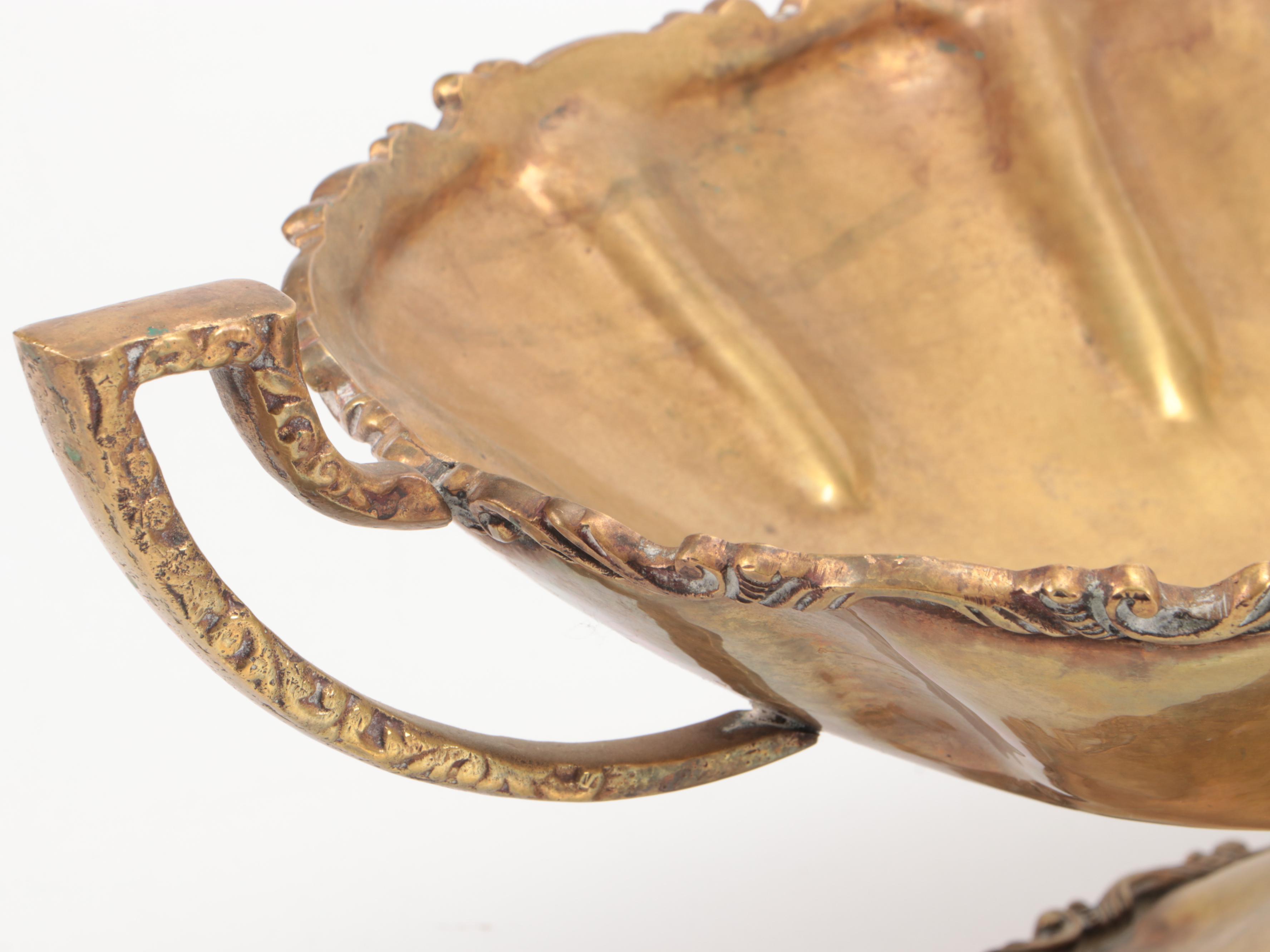 International Silver Co. Plated Stemware with Gilt Centerpiece Bowl and Planter