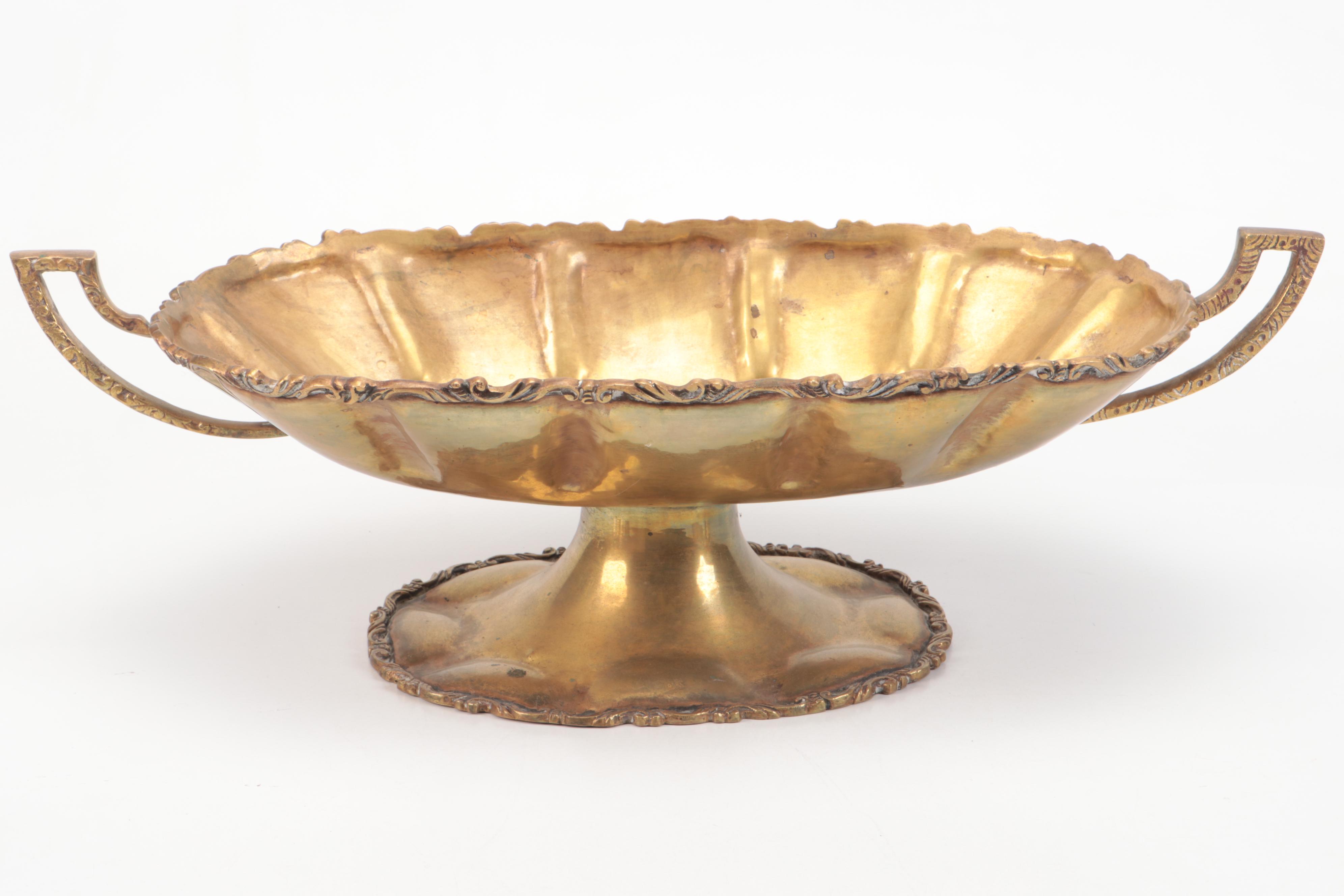 International Silver Co. Plated Stemware with Gilt Centerpiece Bowl and Planter