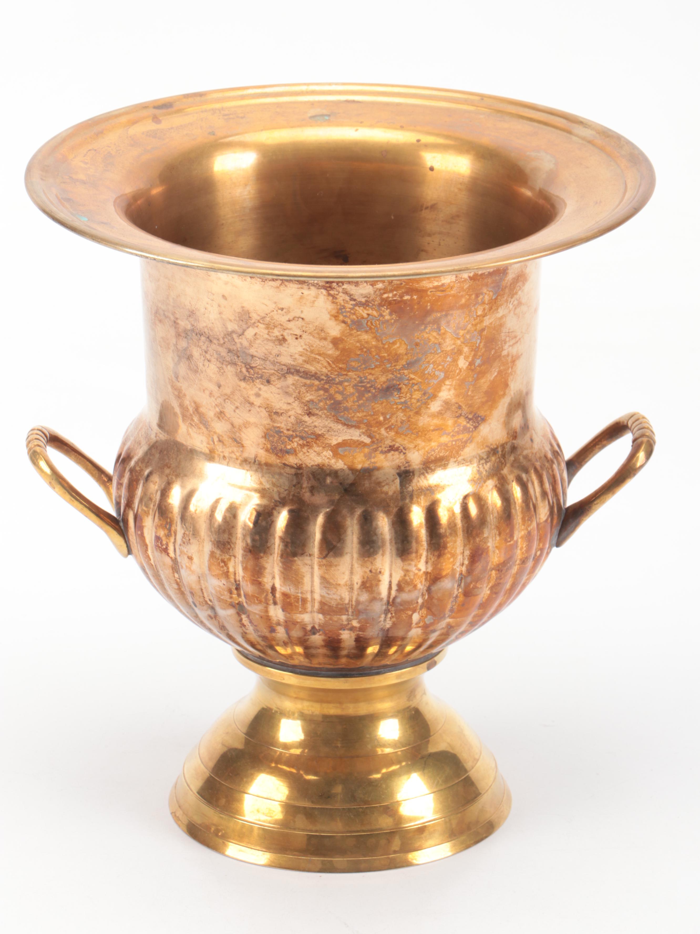 International Silver Co. Plated Stemware with Gilt Centerpiece Bowl and Planter