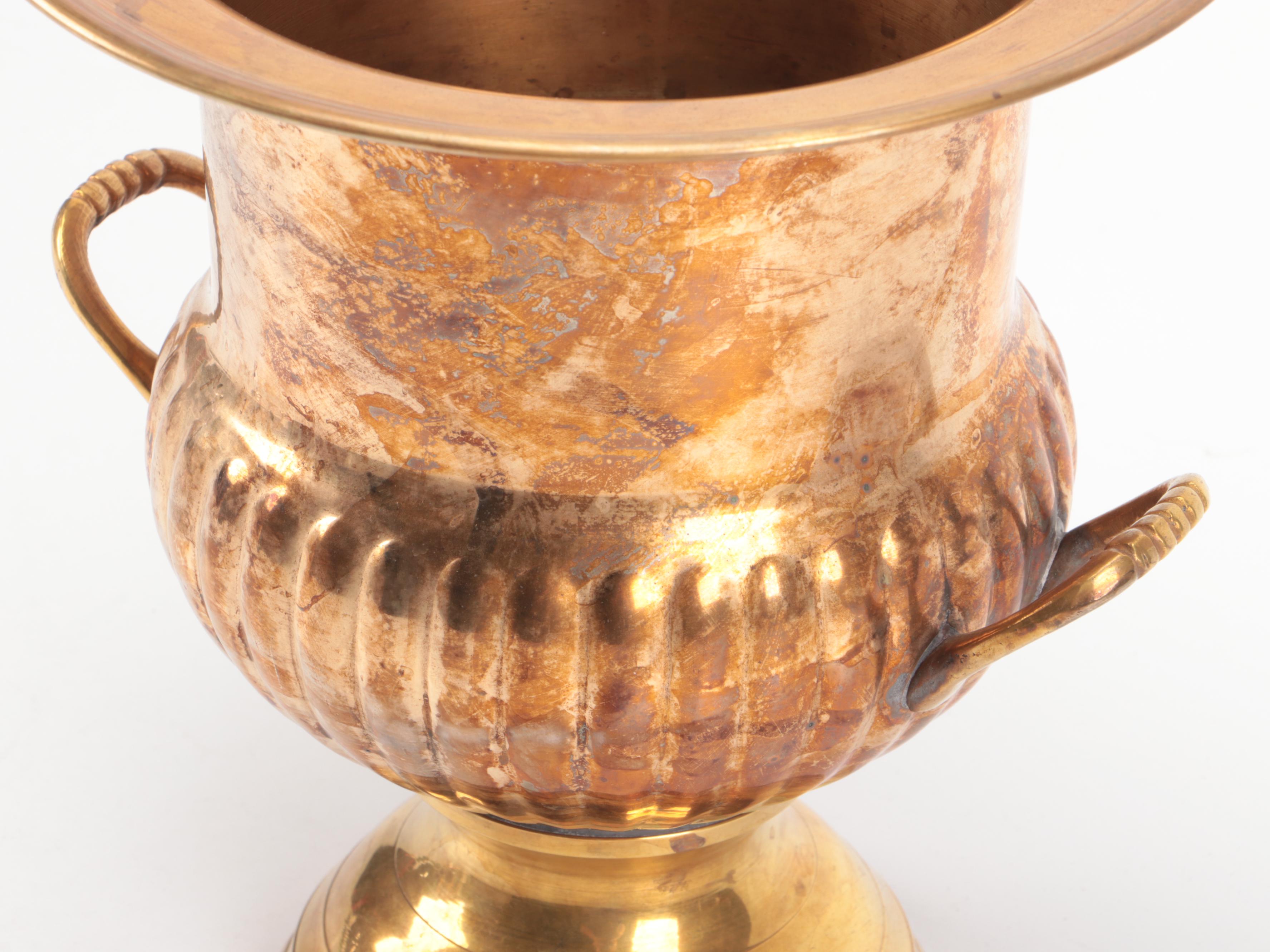 International Silver Co. Plated Stemware with Gilt Centerpiece Bowl and Planter