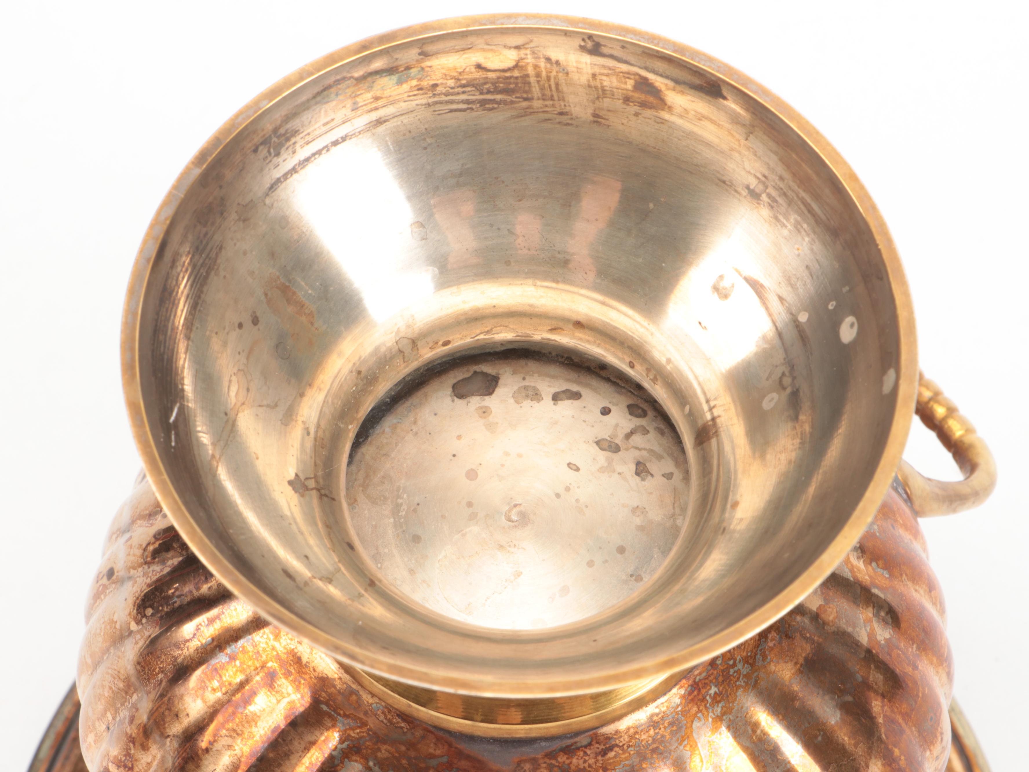 International Silver Co. Plated Stemware with Gilt Centerpiece Bowl and Planter