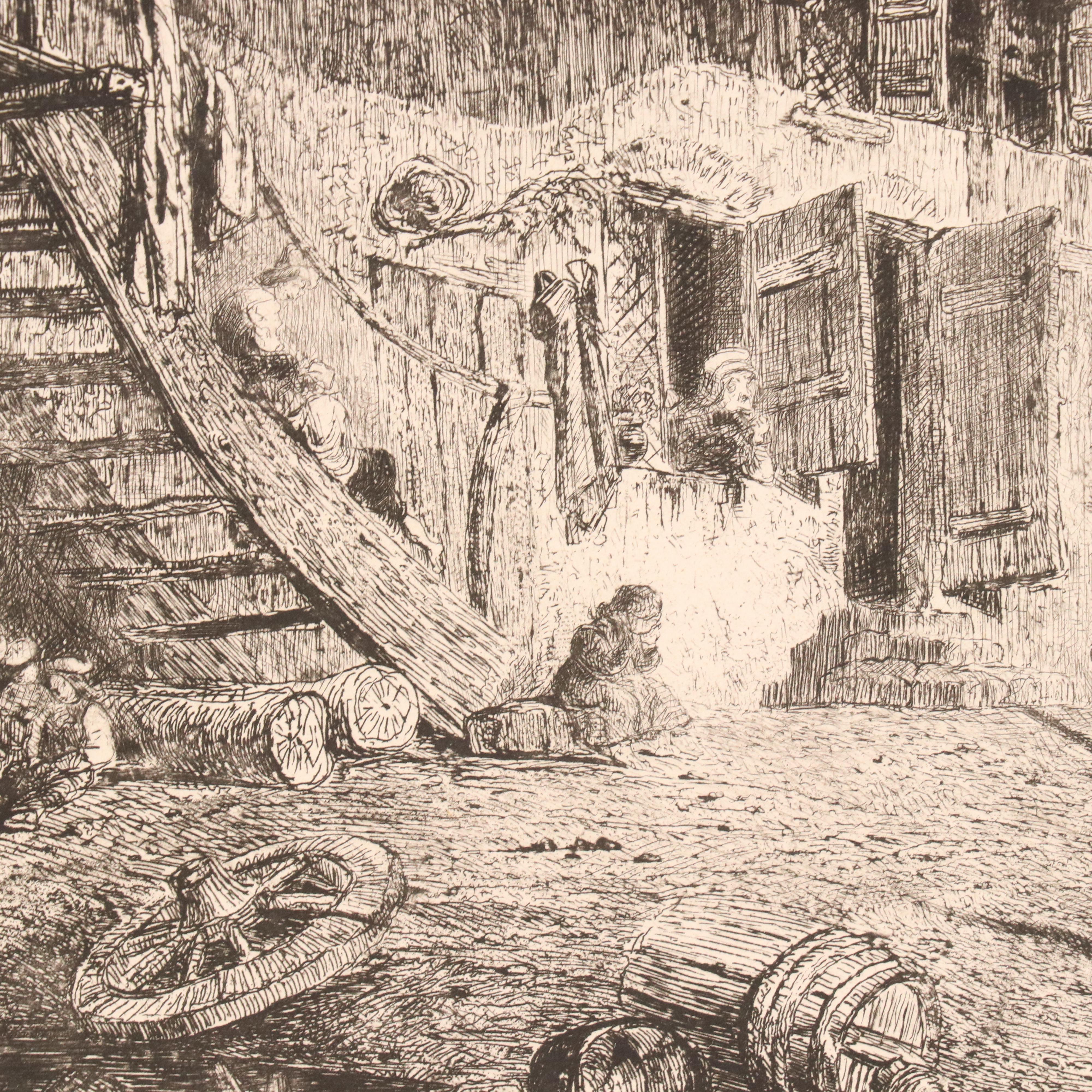 Paul Huet Landscape Etchings Including "Chaumière normande près d'Arques"