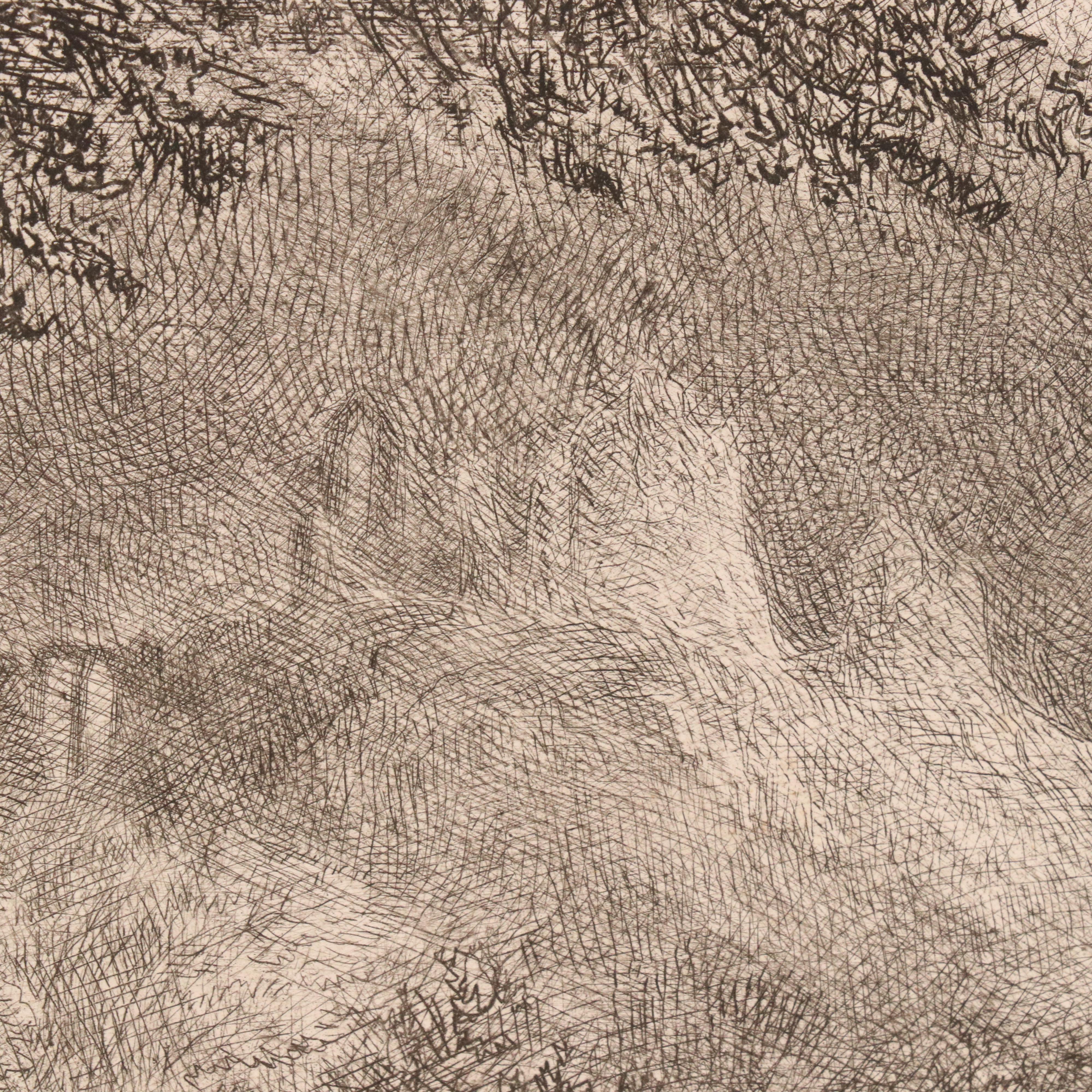 Paul Huet Landscape Etchings Including "Chaumière normande près d'Arques"