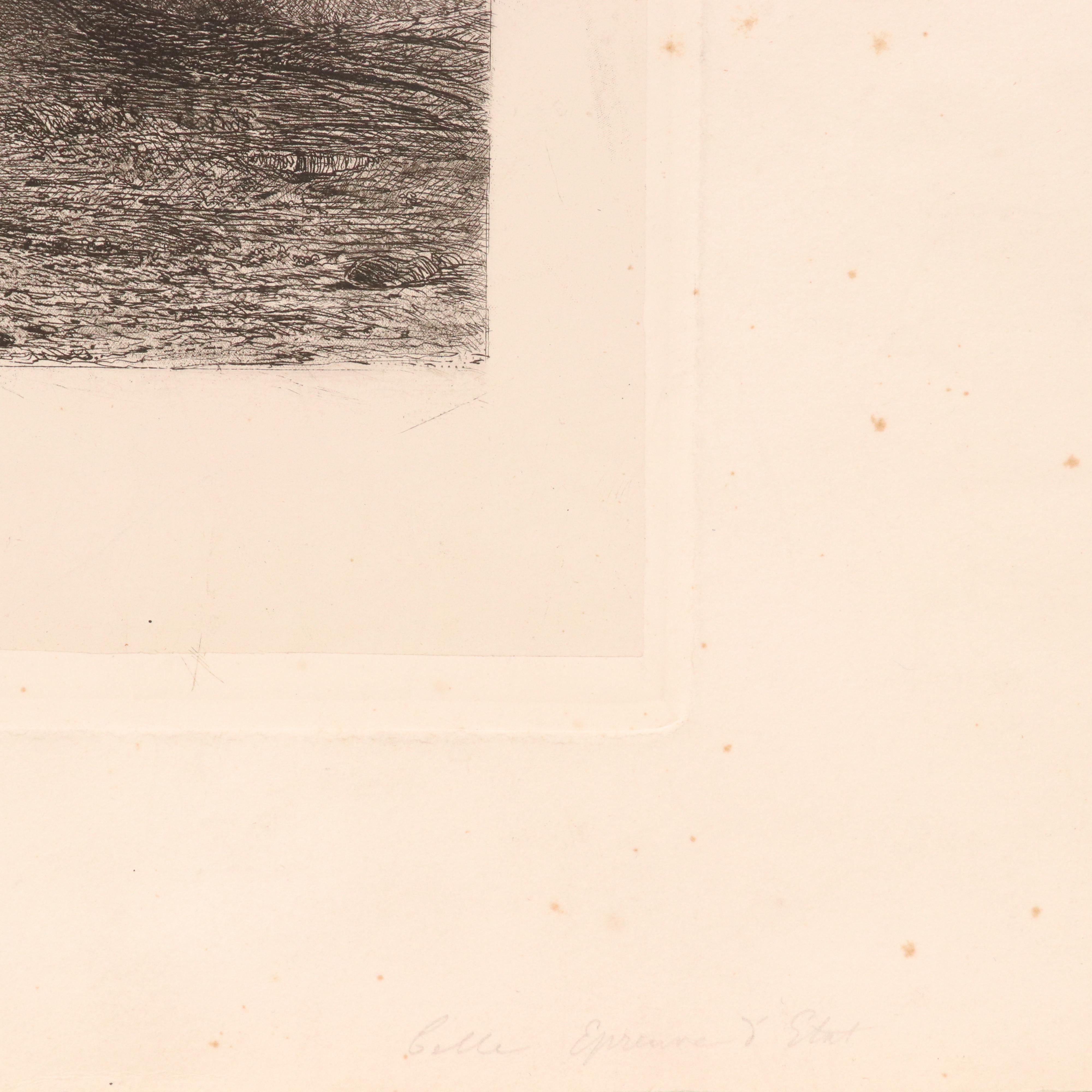 Paul Huet Landscape Etchings Including "Chaumière normande près d'Arques"