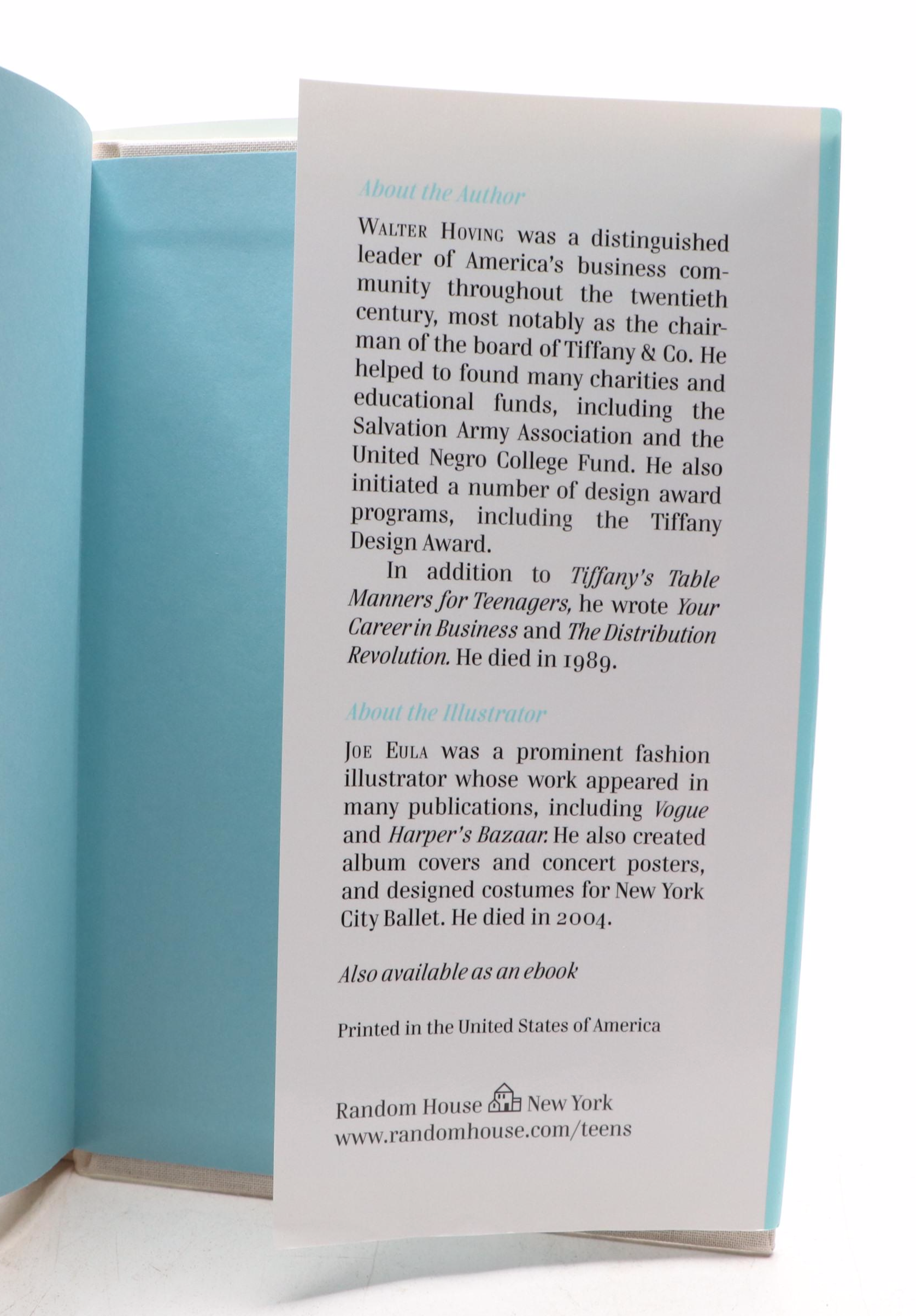 50th Anniversary Edition "Tiffany's Table Manners for Teenagers" by W. Hoving