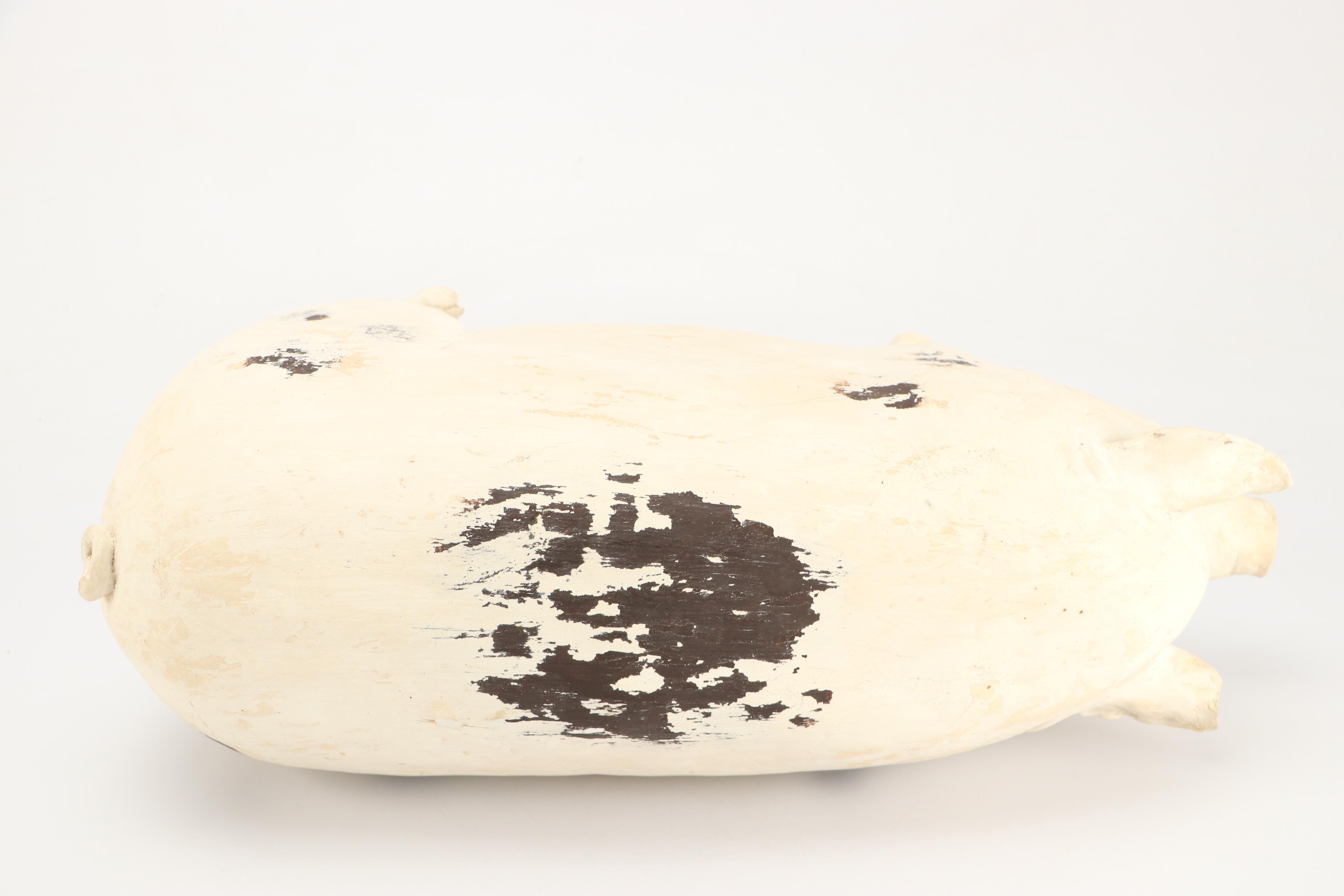 Folk Art Style Plaster Pig