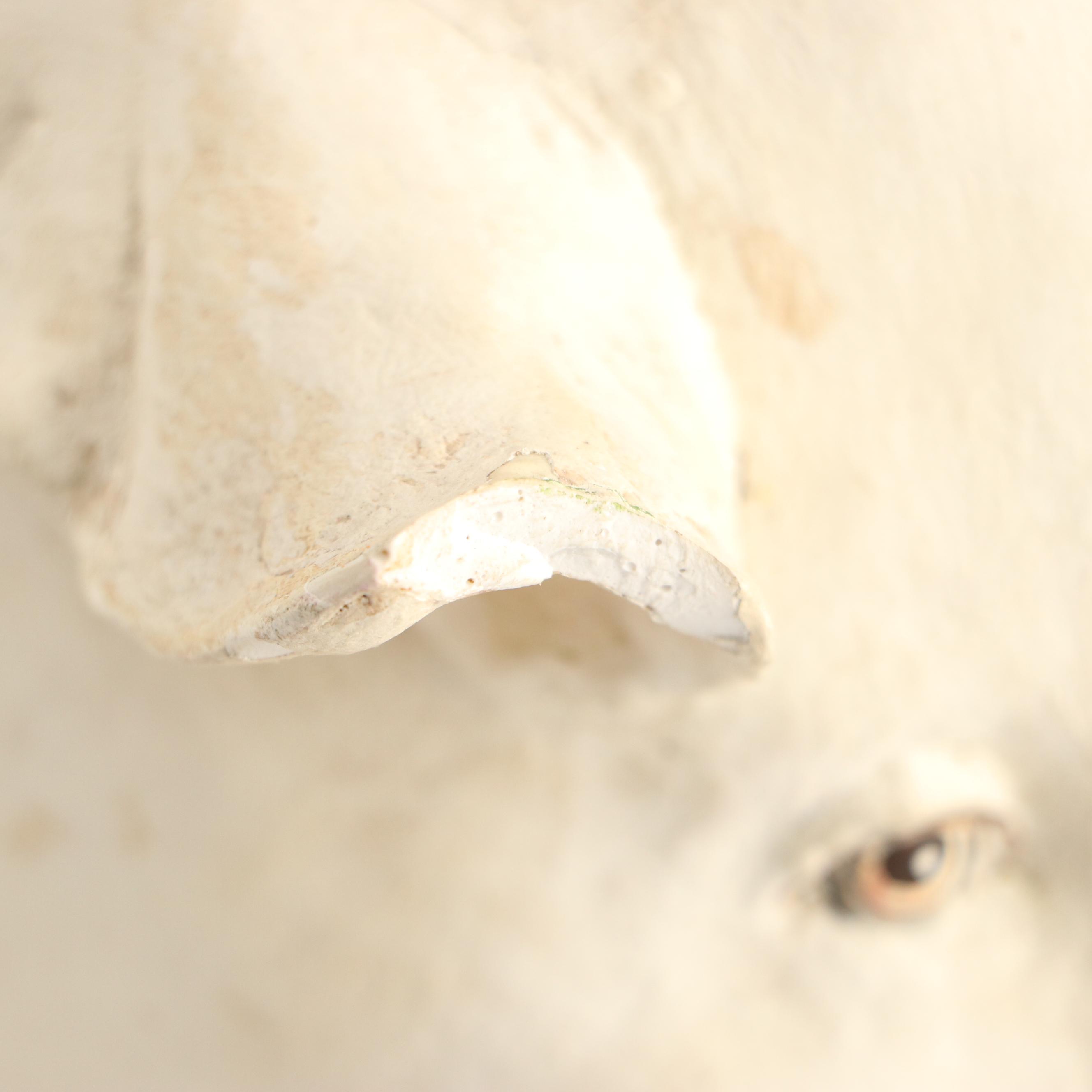 Folk Art Style Plaster Pig