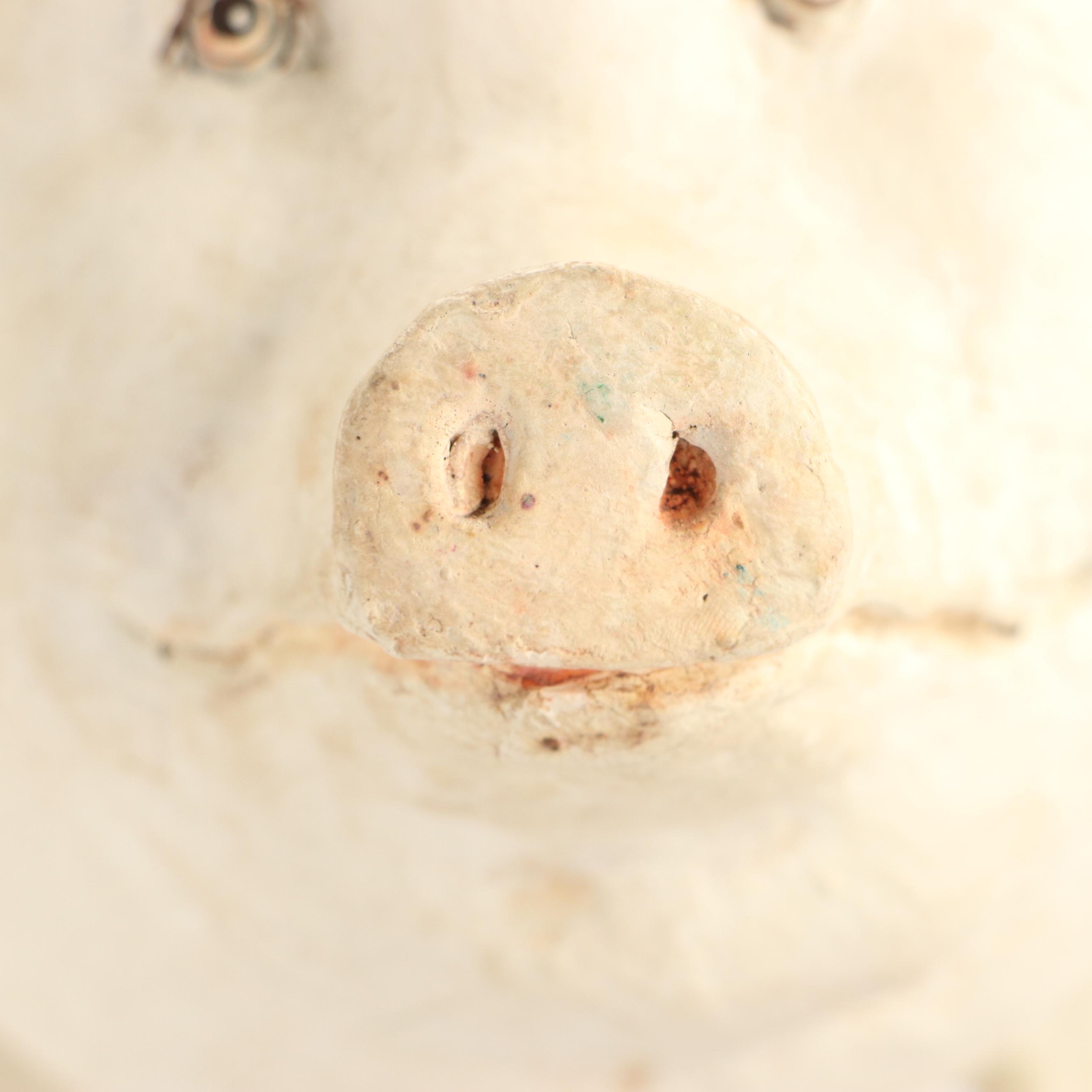 Folk Art Style Plaster Pig