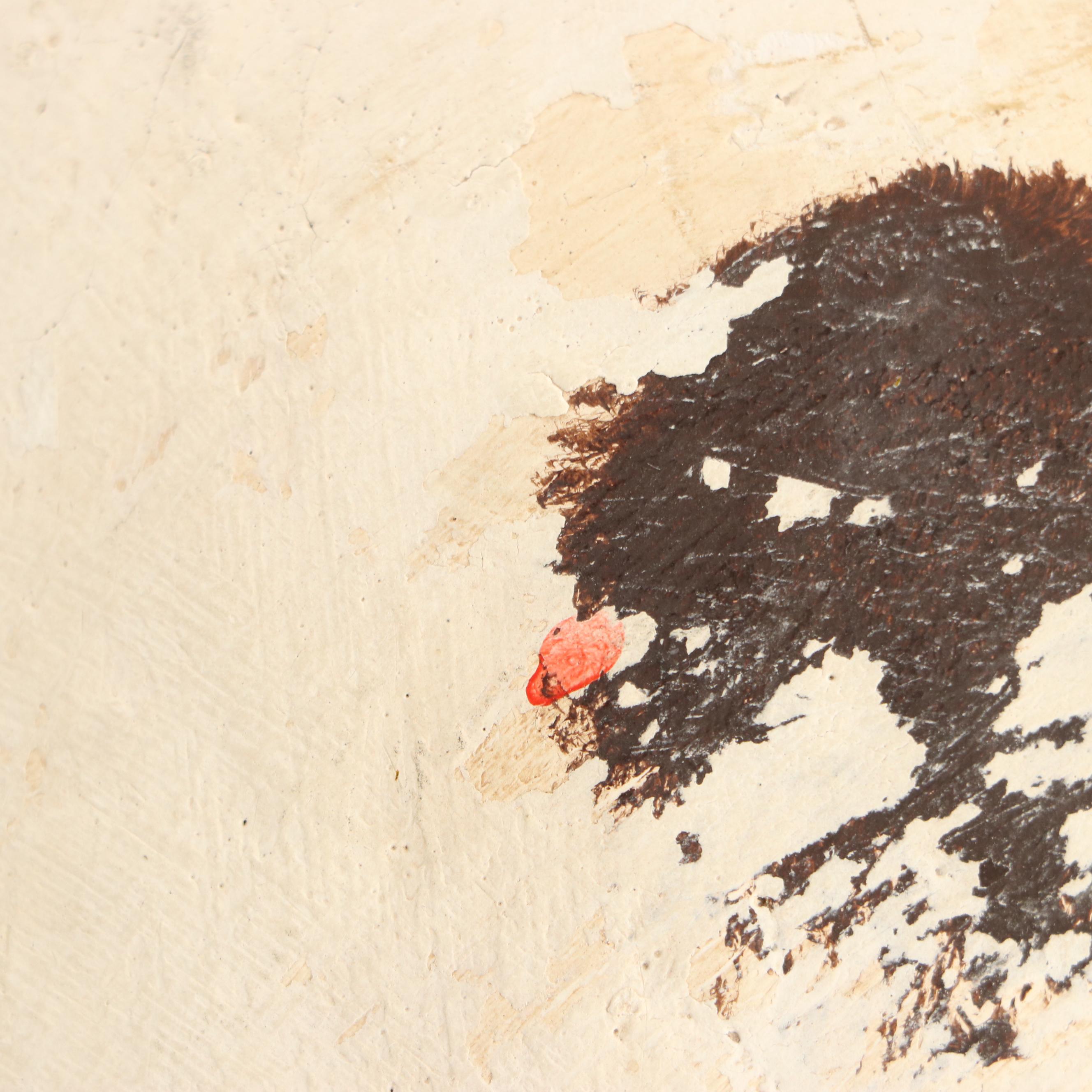 Folk Art Style Plaster Pig