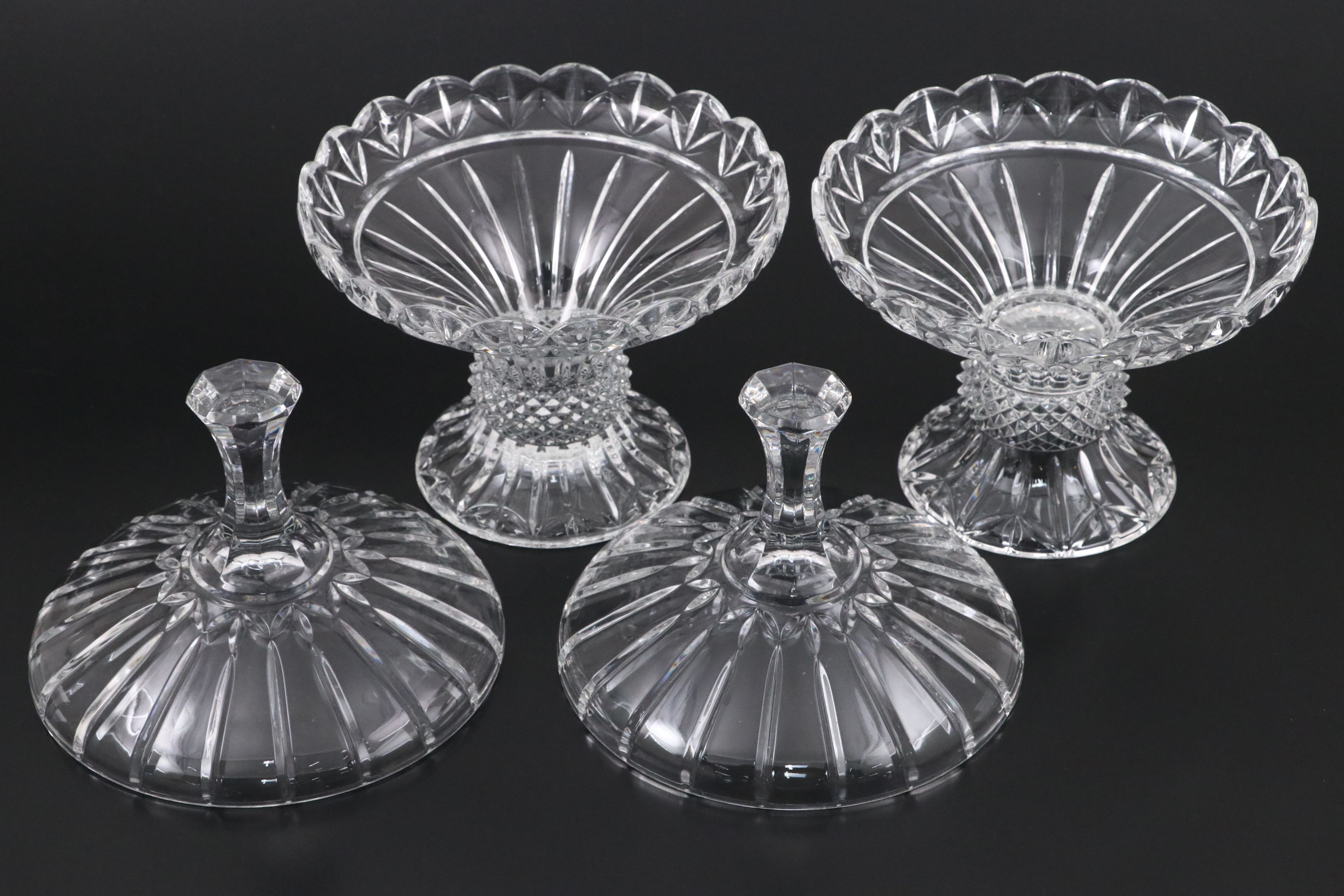 Pair of Crystal Covered Dishes