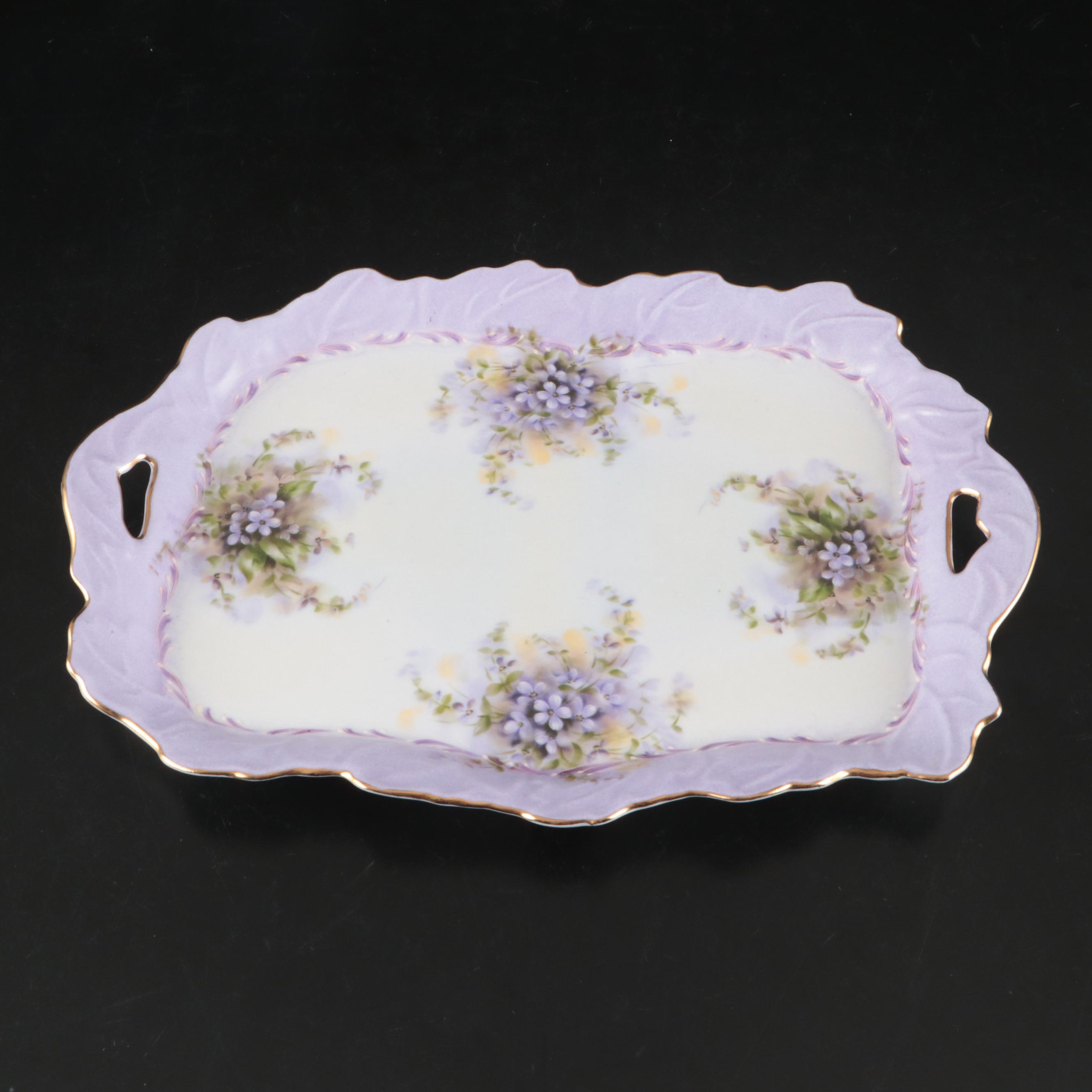 Porcelain Treasures Victorian Style Tea Set with Reticulated Oil Lamps