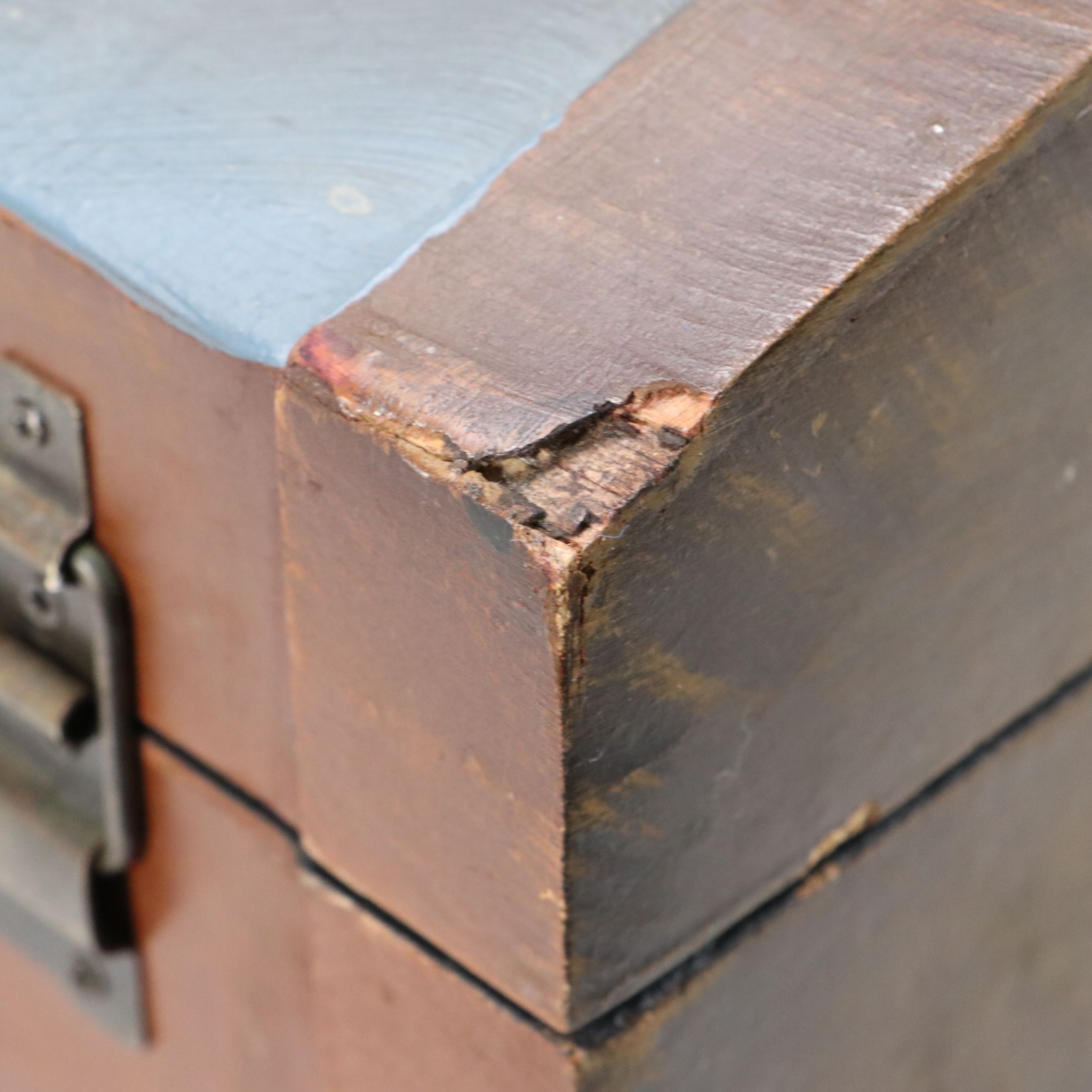 Hand-Painted Nautical Wood Chest