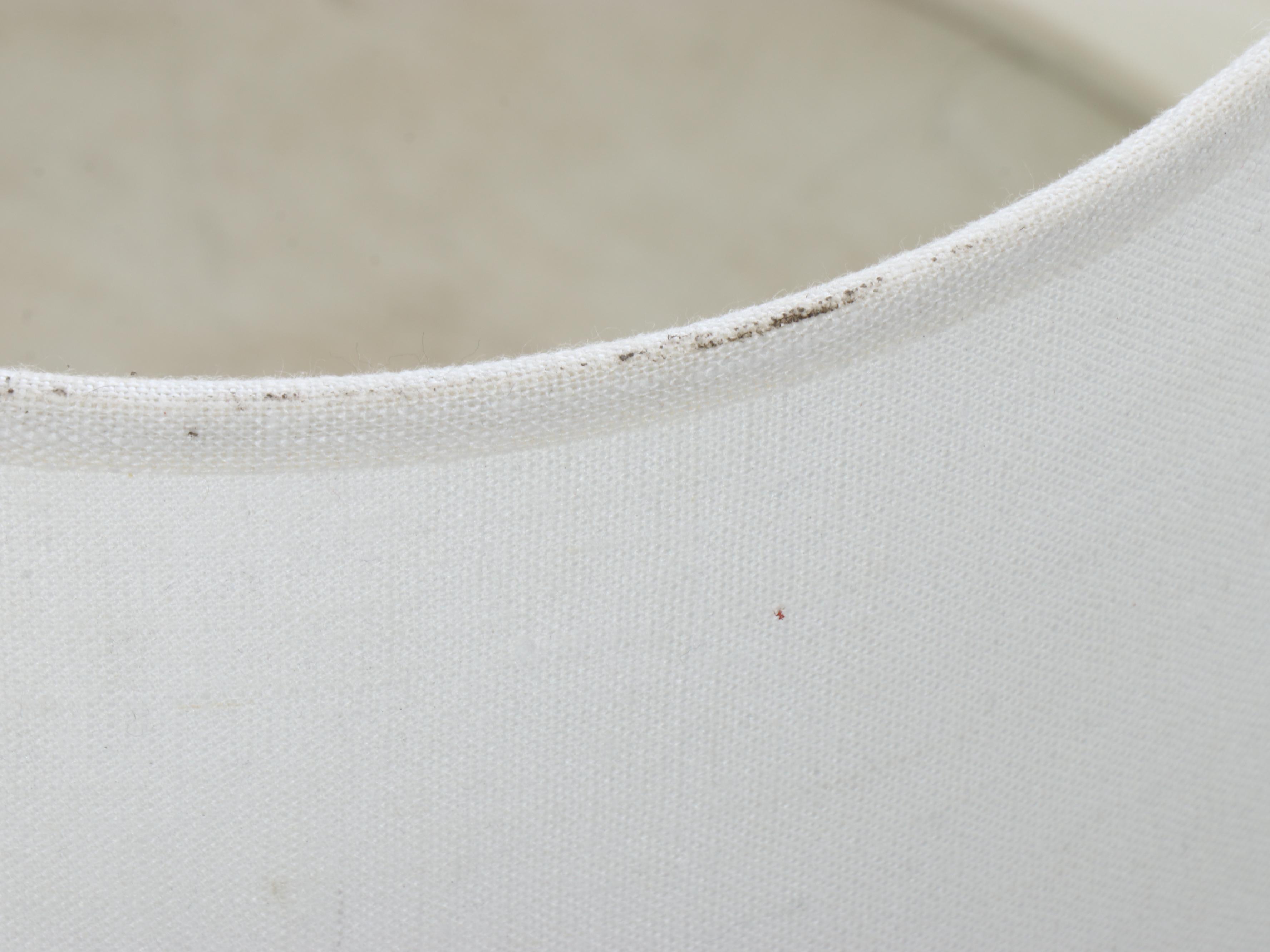 Robert Abbey Polished Metal Floor Lamp with Cotton Shade, 21st Century