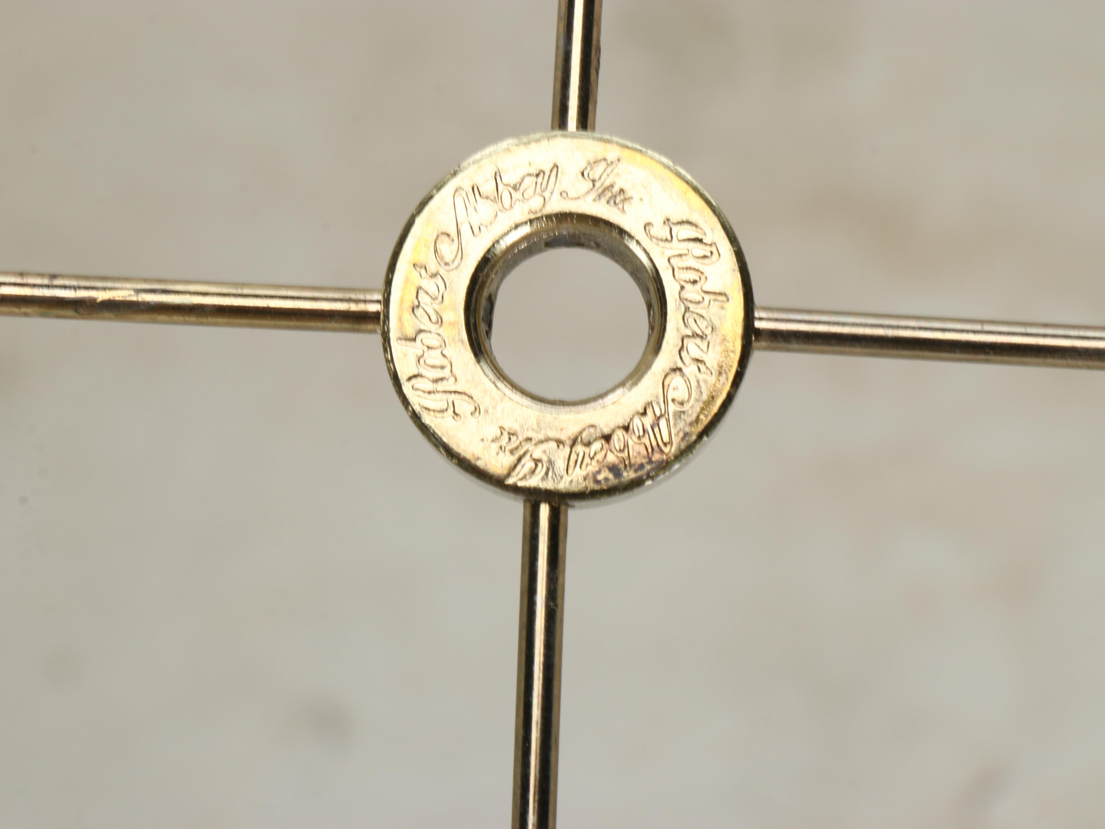 Robert Abbey Polished Metal Floor Lamp with Cotton Shade, 21st Century