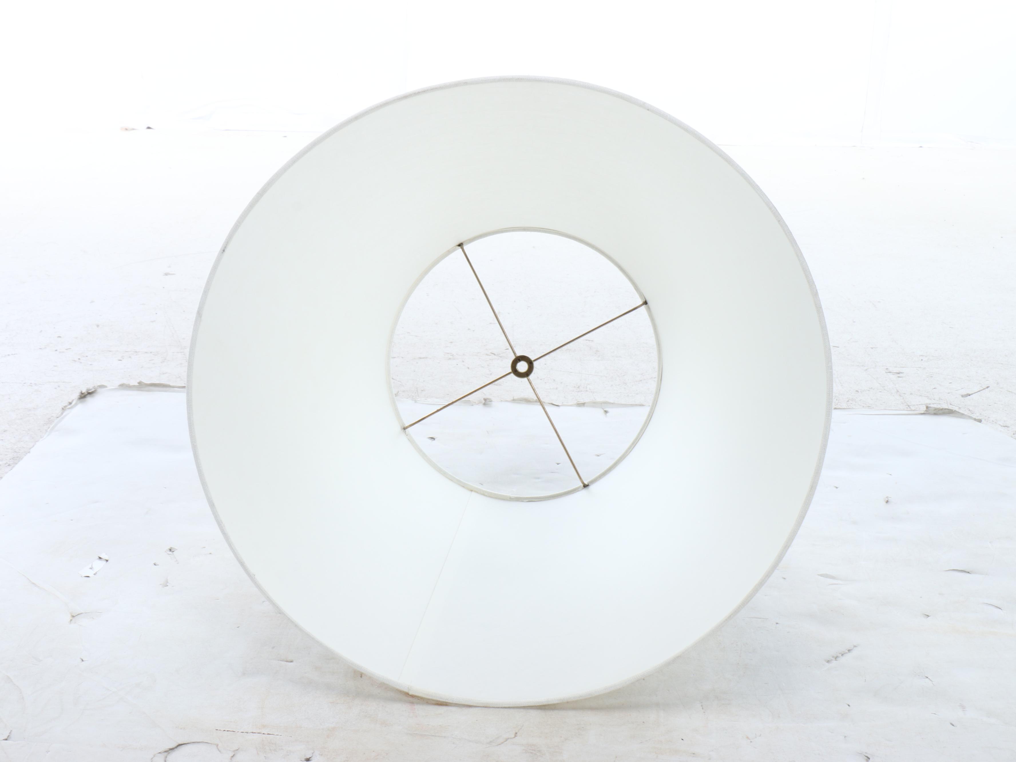 Robert Abbey Polished Metal Floor Lamp with Cotton Shade, 21st Century