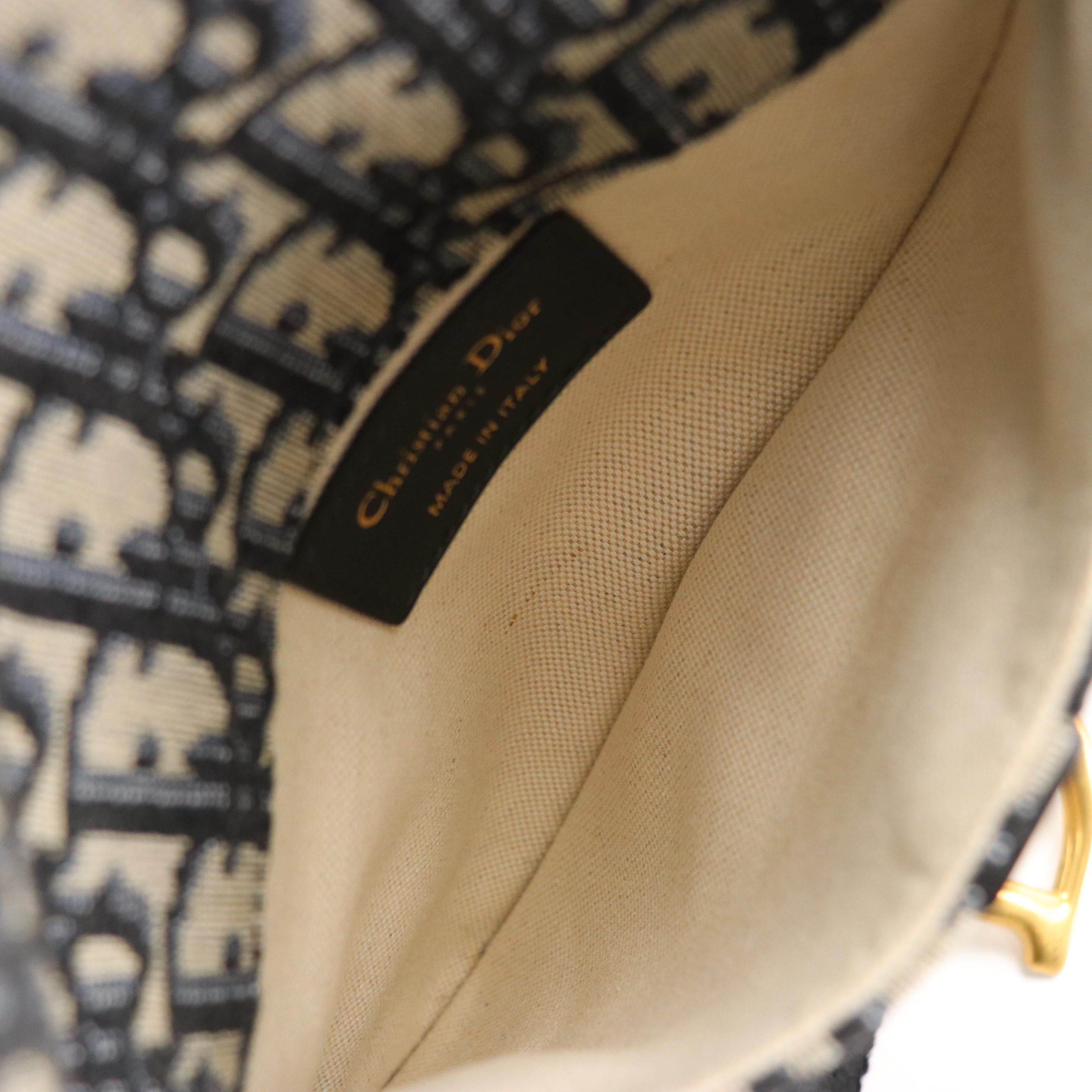 Christian Dior Saddle Belt Bag in Navy Blue Oblique Jacquard Canvas and Leather