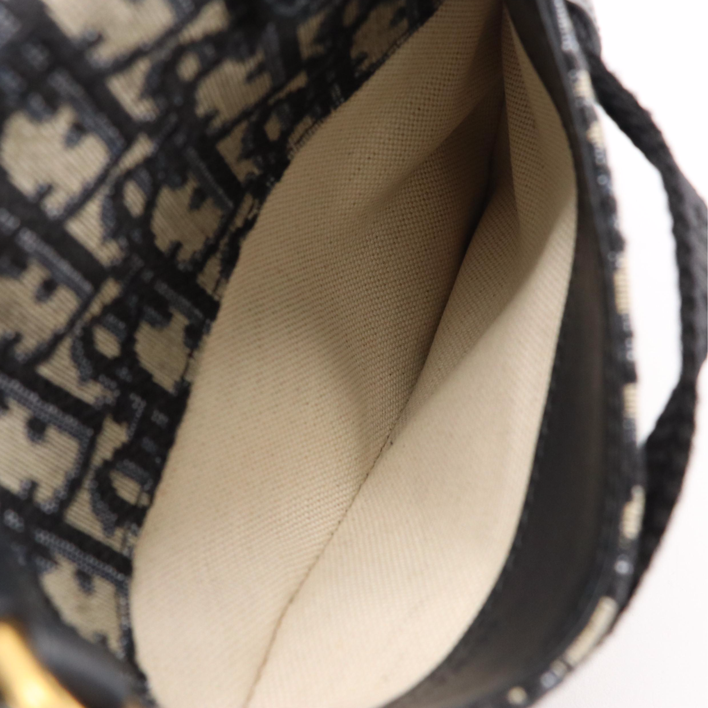 Christian Dior Saddle Belt Bag in Navy Blue Oblique Jacquard Canvas and Leather