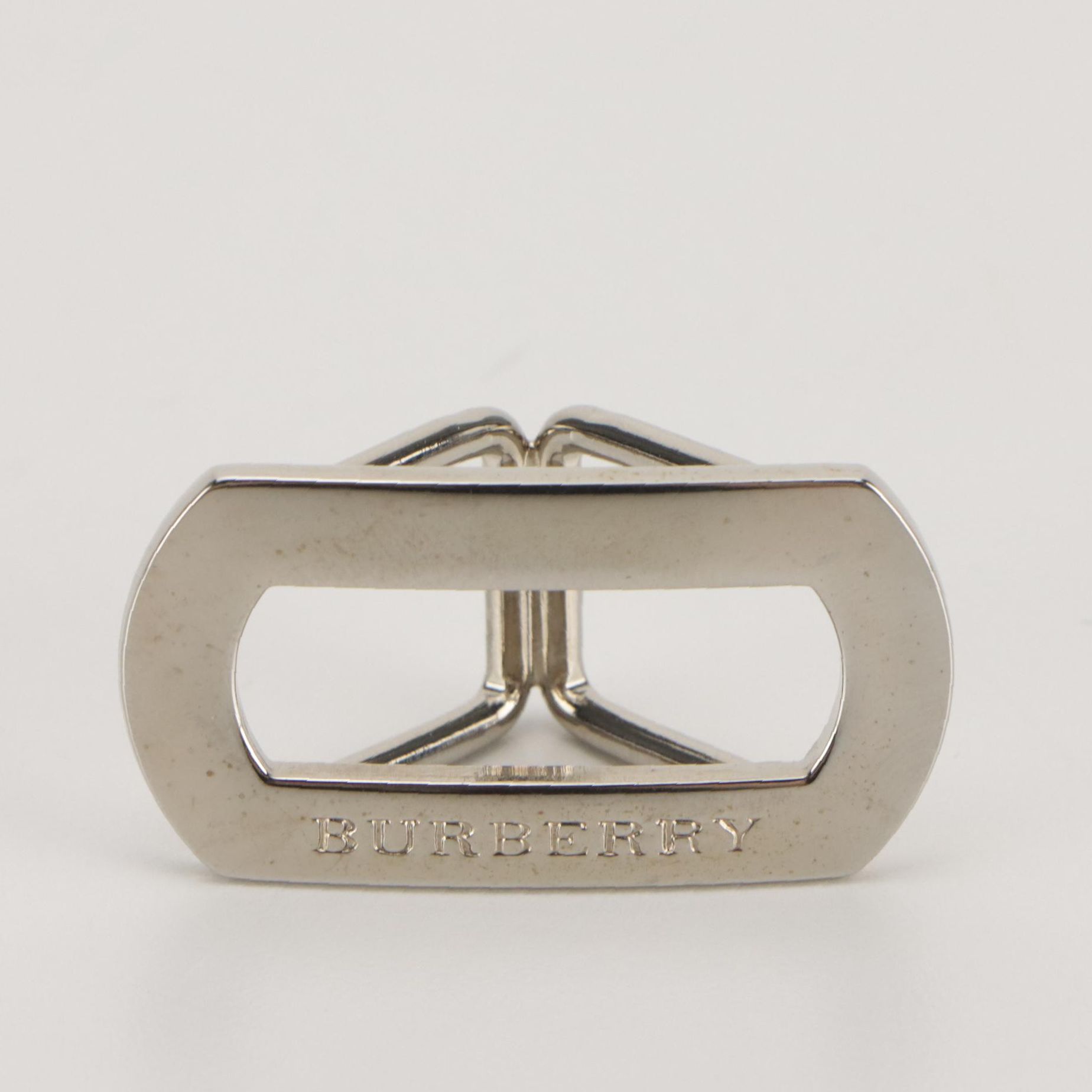 Burberry Silver Tone Metal Scarf Ring