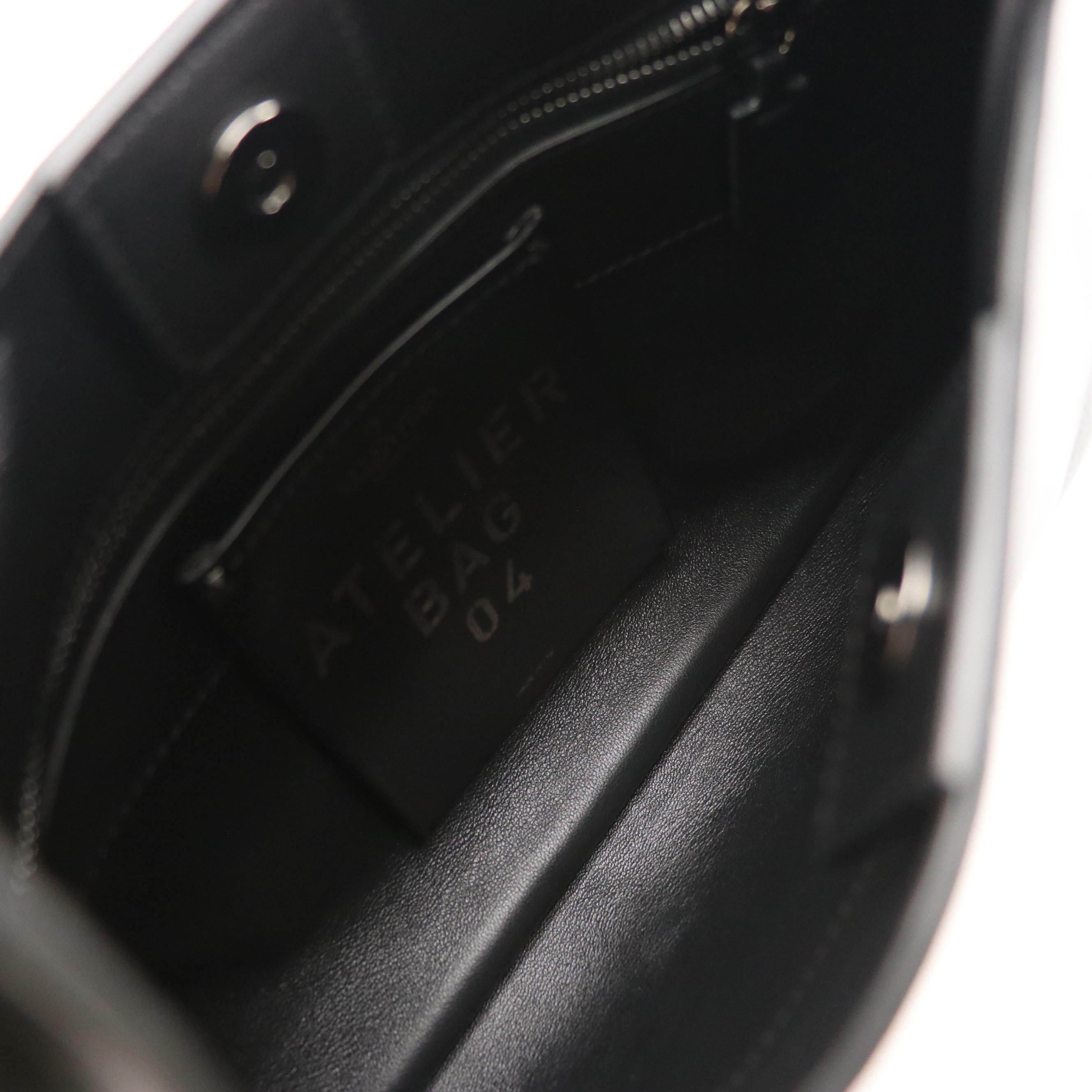 Valentino Garavani Atelier 04 Rouches Handbag in Black Nappa Leather