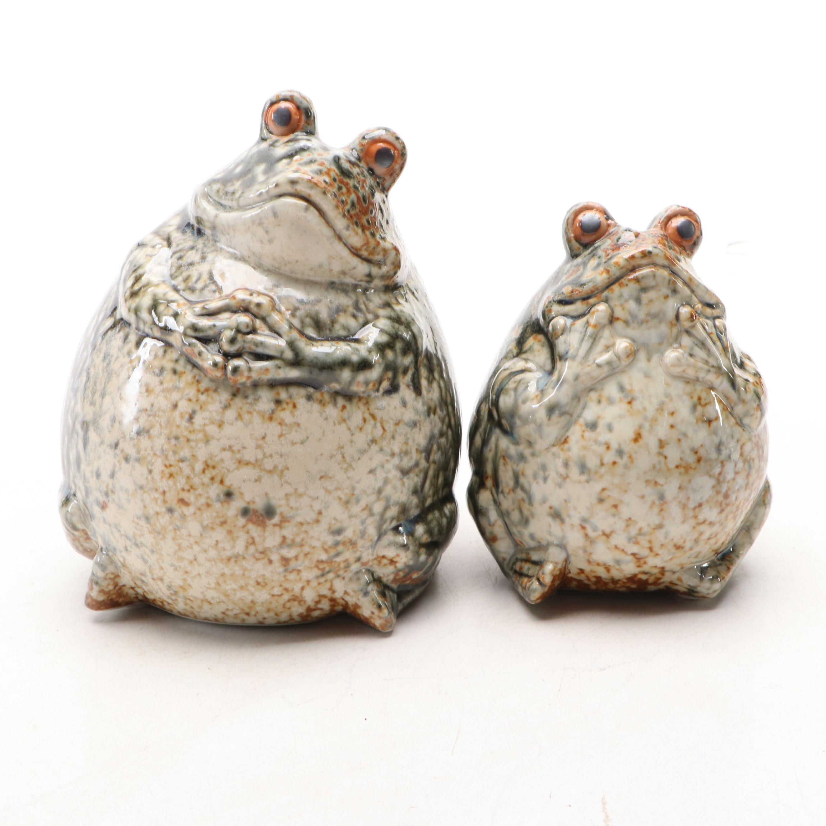 Glazed Ceramic Rabbit and Frogs