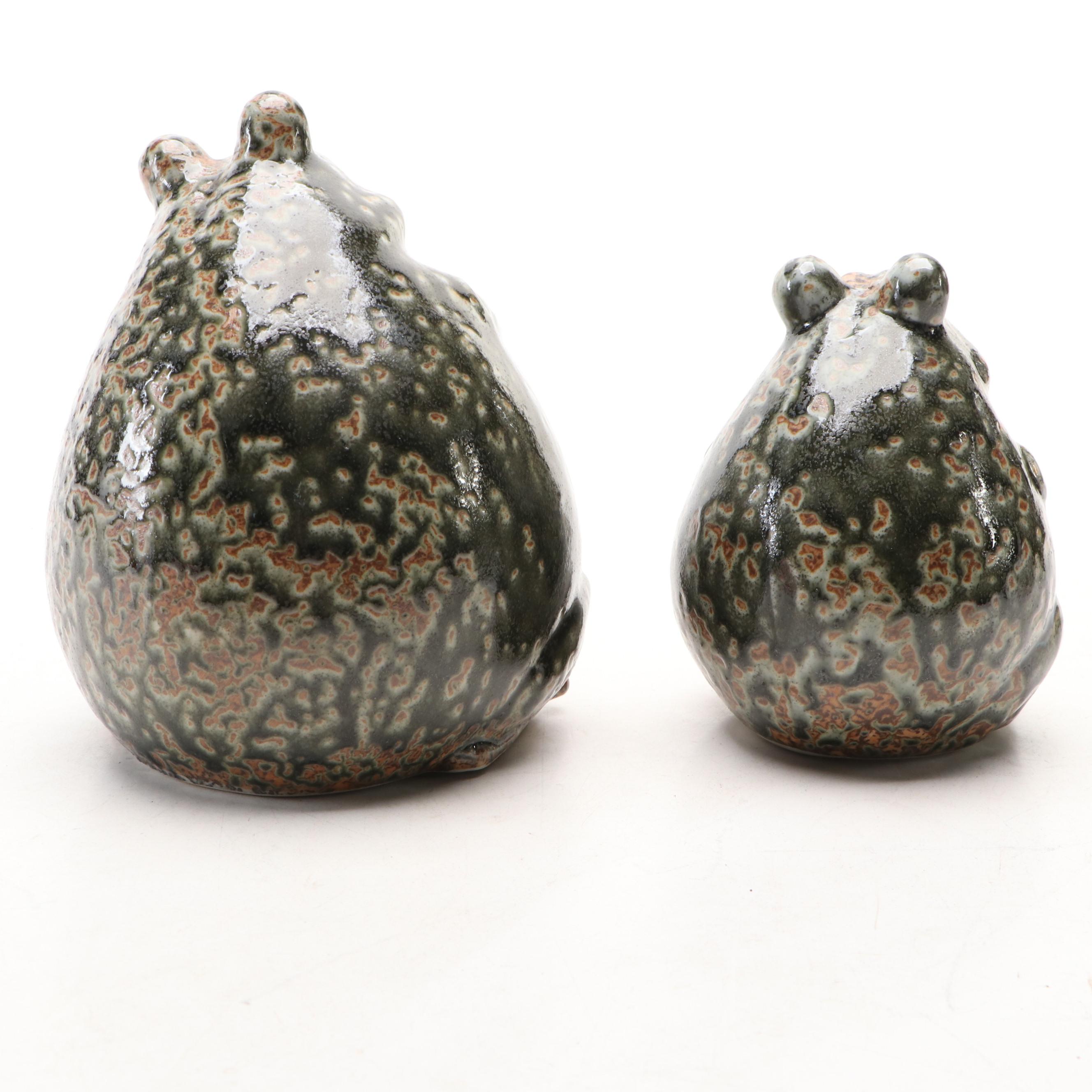 Glazed Ceramic Rabbit and Frogs