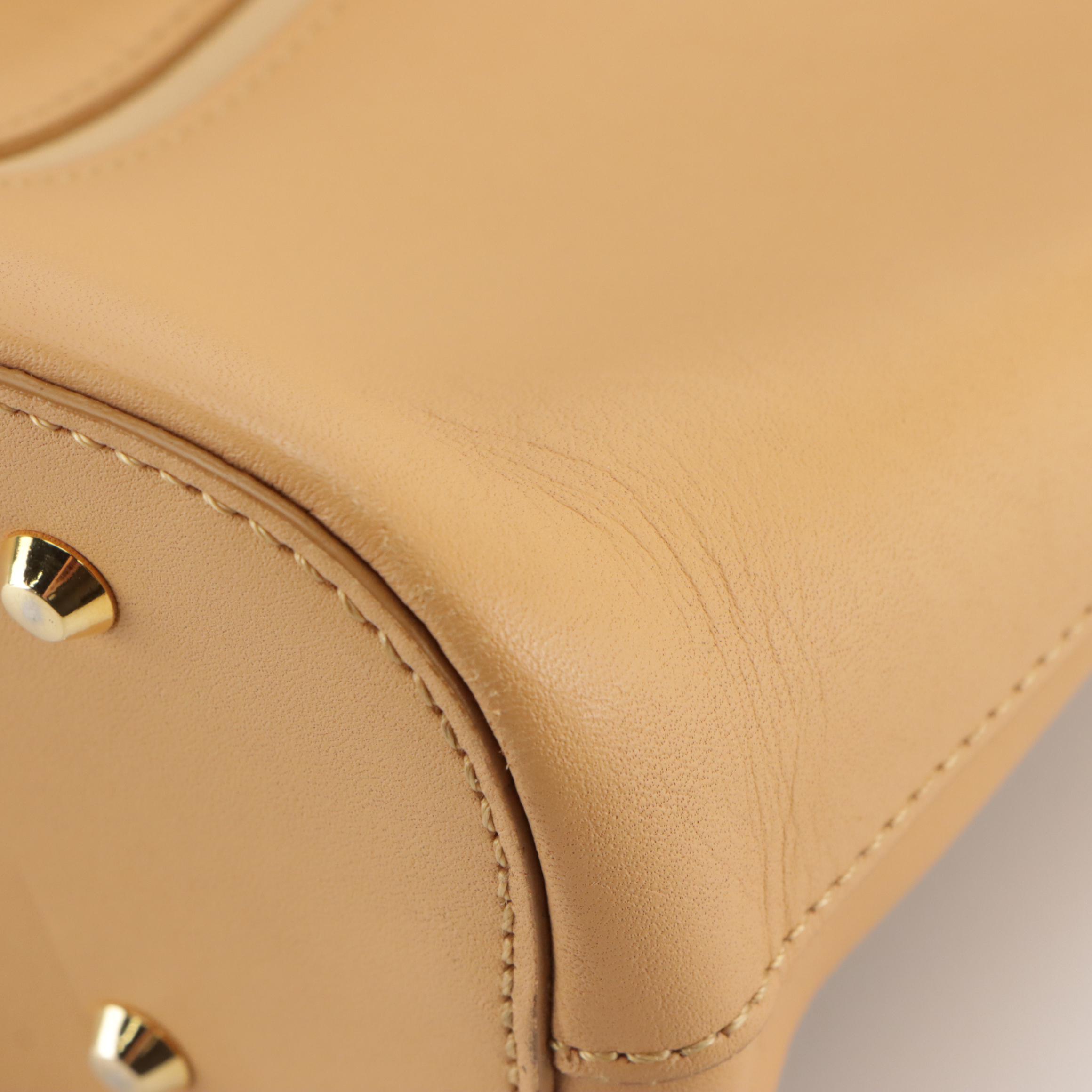 Burberry Vertical Shoulder Bag in Tan Leather