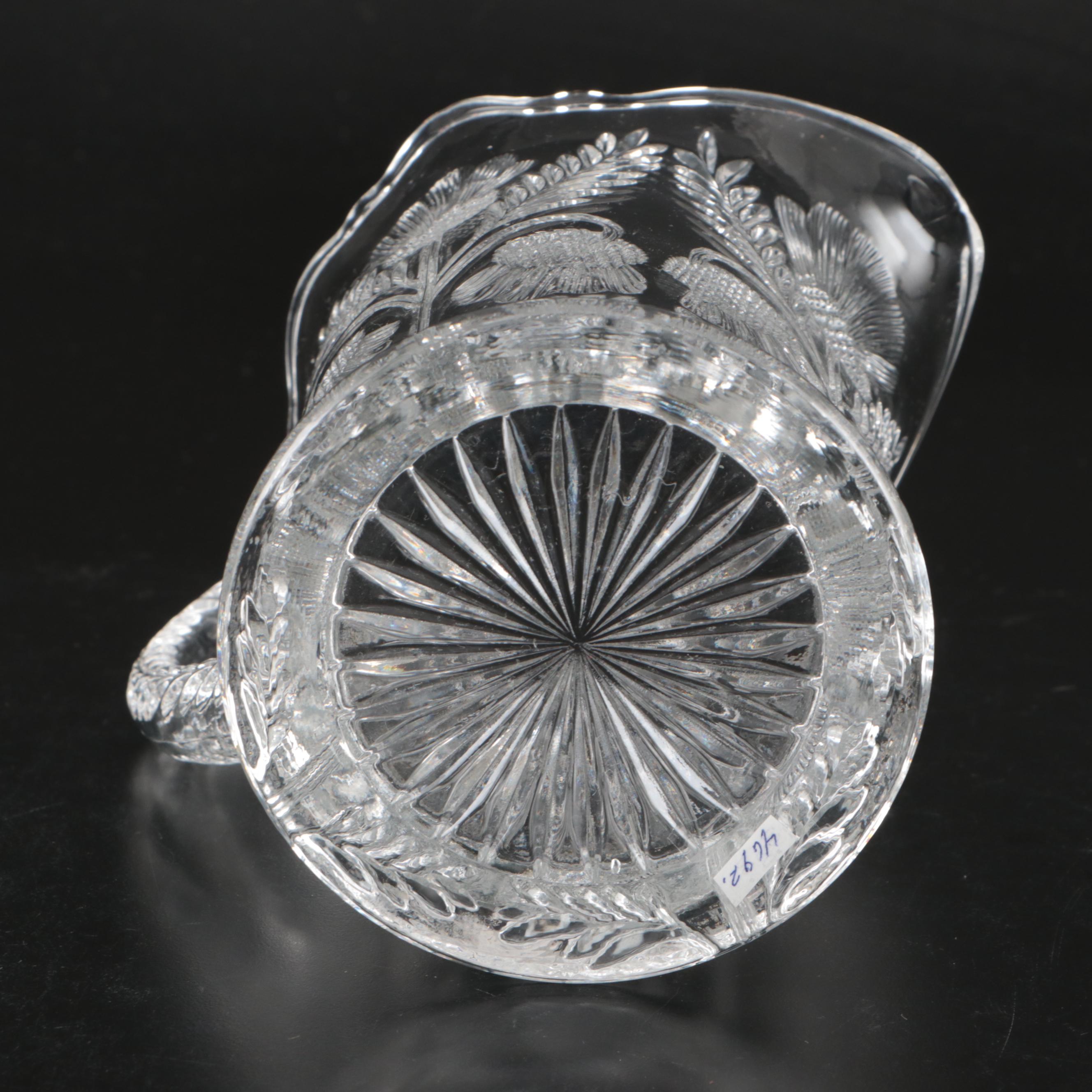 Mosser EAPG "Inverted Thistle" Pitcher and Higbee "Paneled Thistle" Bowls