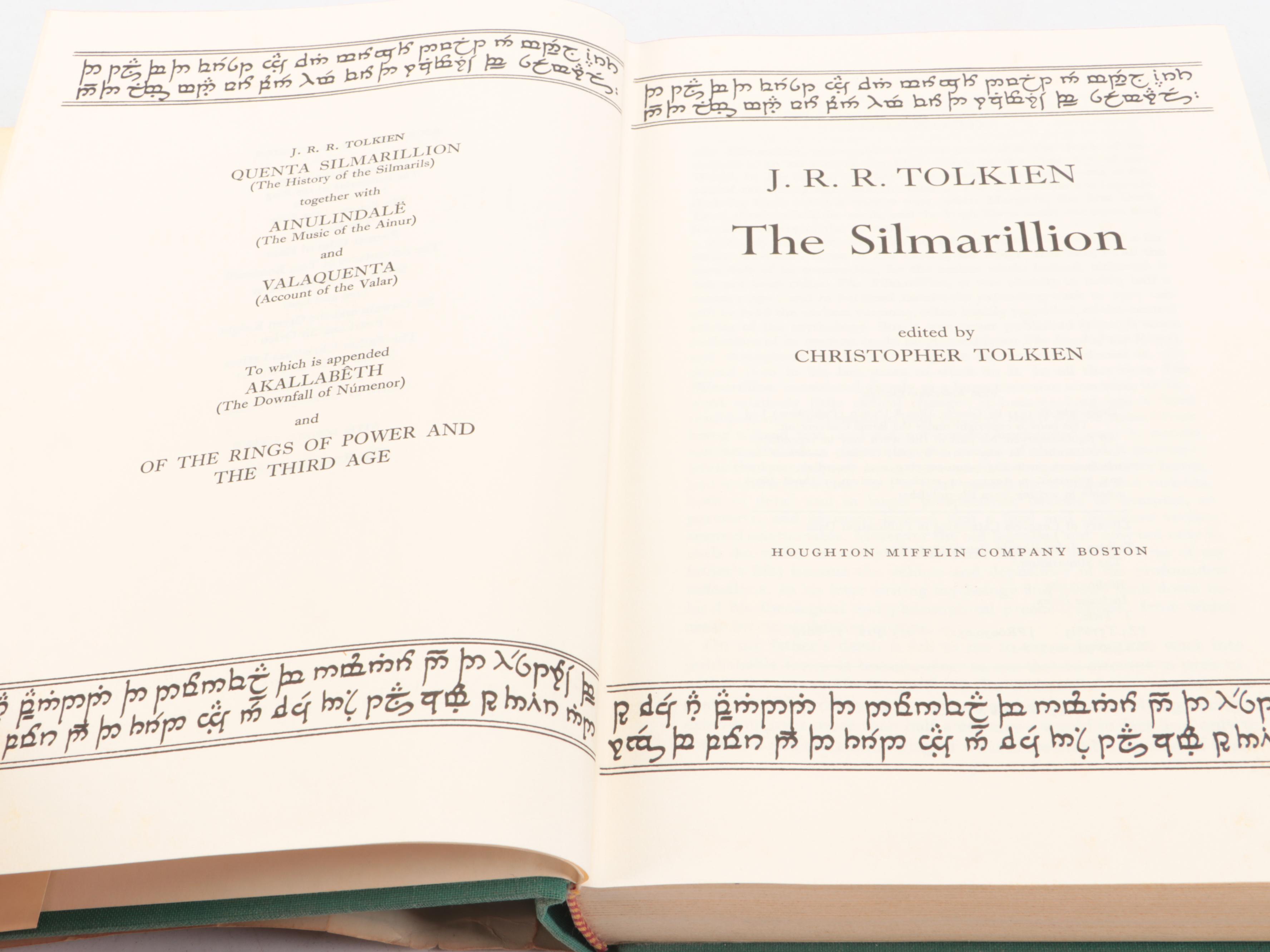 First American Edition "The Silmarillion" by J. R. R. Tolkien with Map, 1977