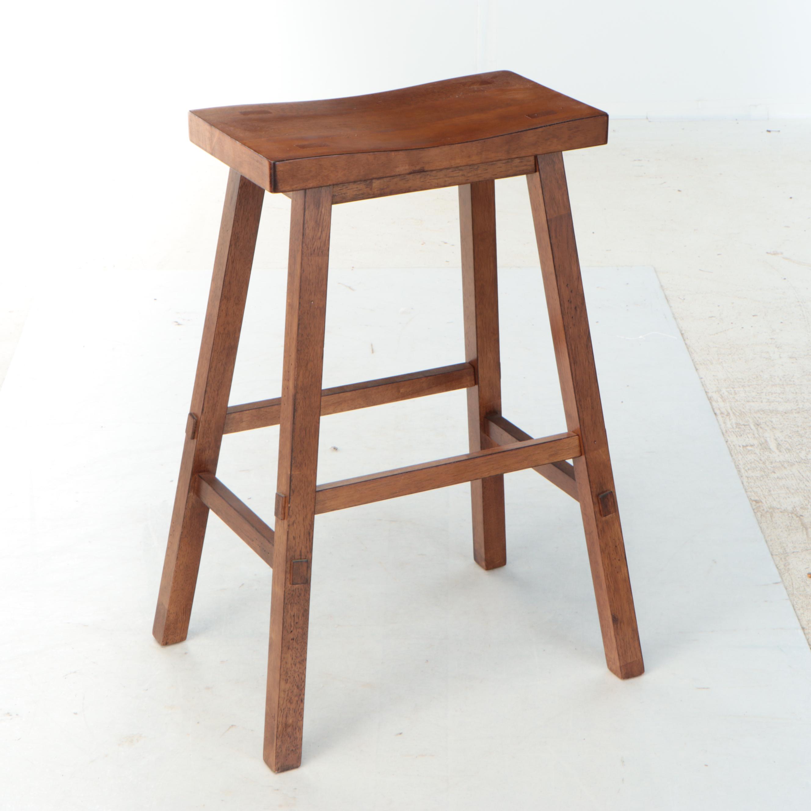 Set of Five Contemporary Hardwood Stools
